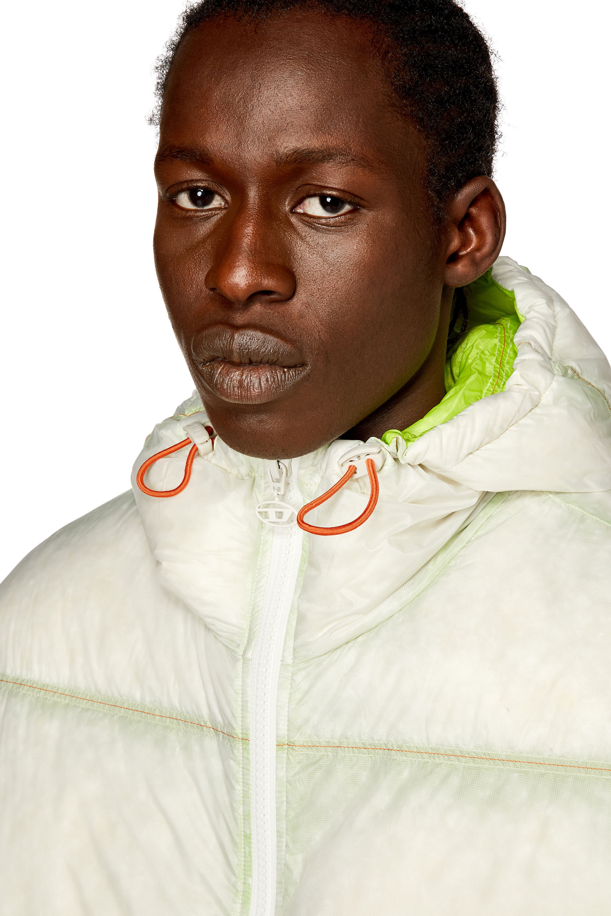 トップス archive diesel grunge track jacket green Men's Hooded down jacket in sheer ripstop | Multicolor | Diesel