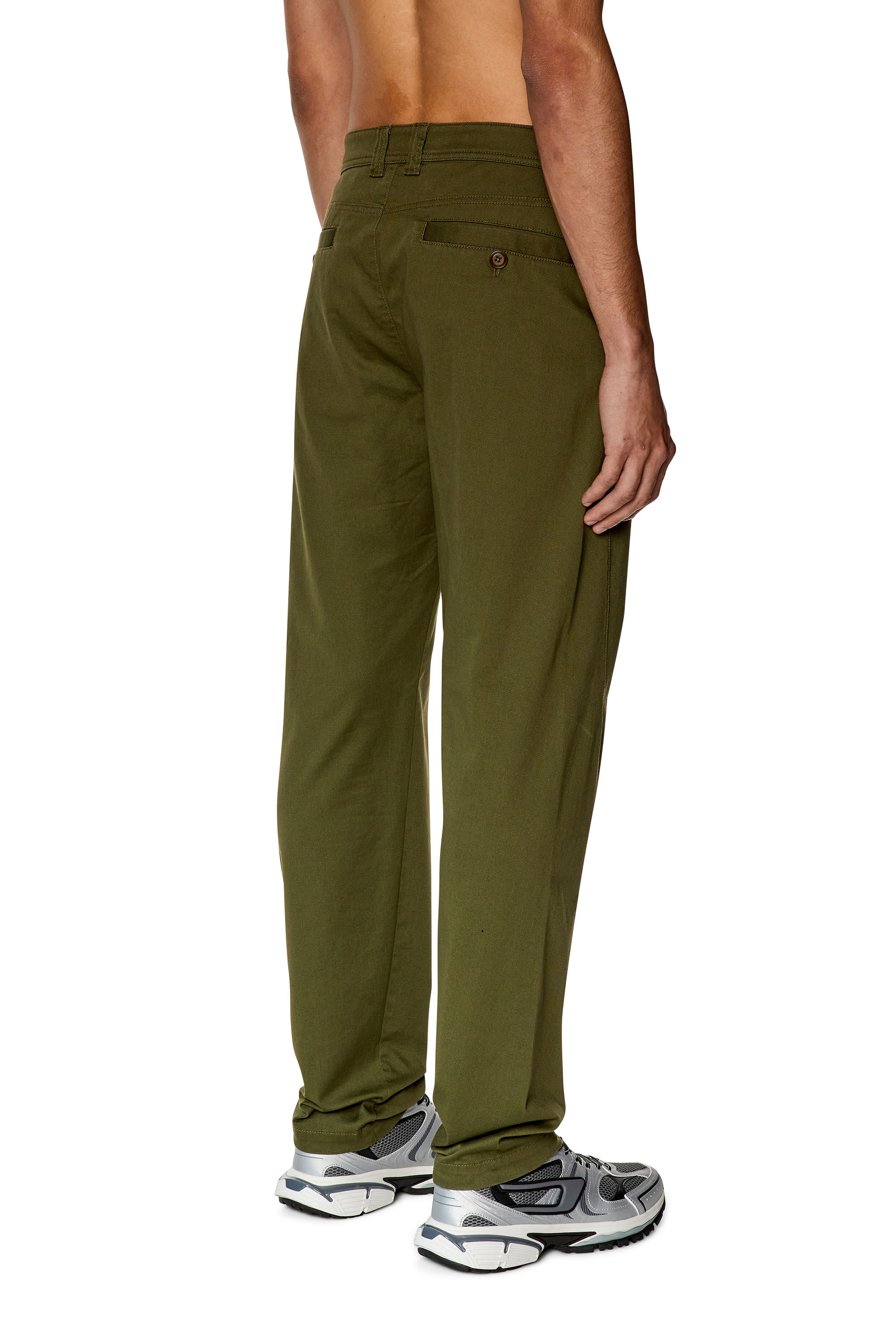 Diesel - P-DEAN, Male's Chino pants in cotton gabardine in Military Green - 4