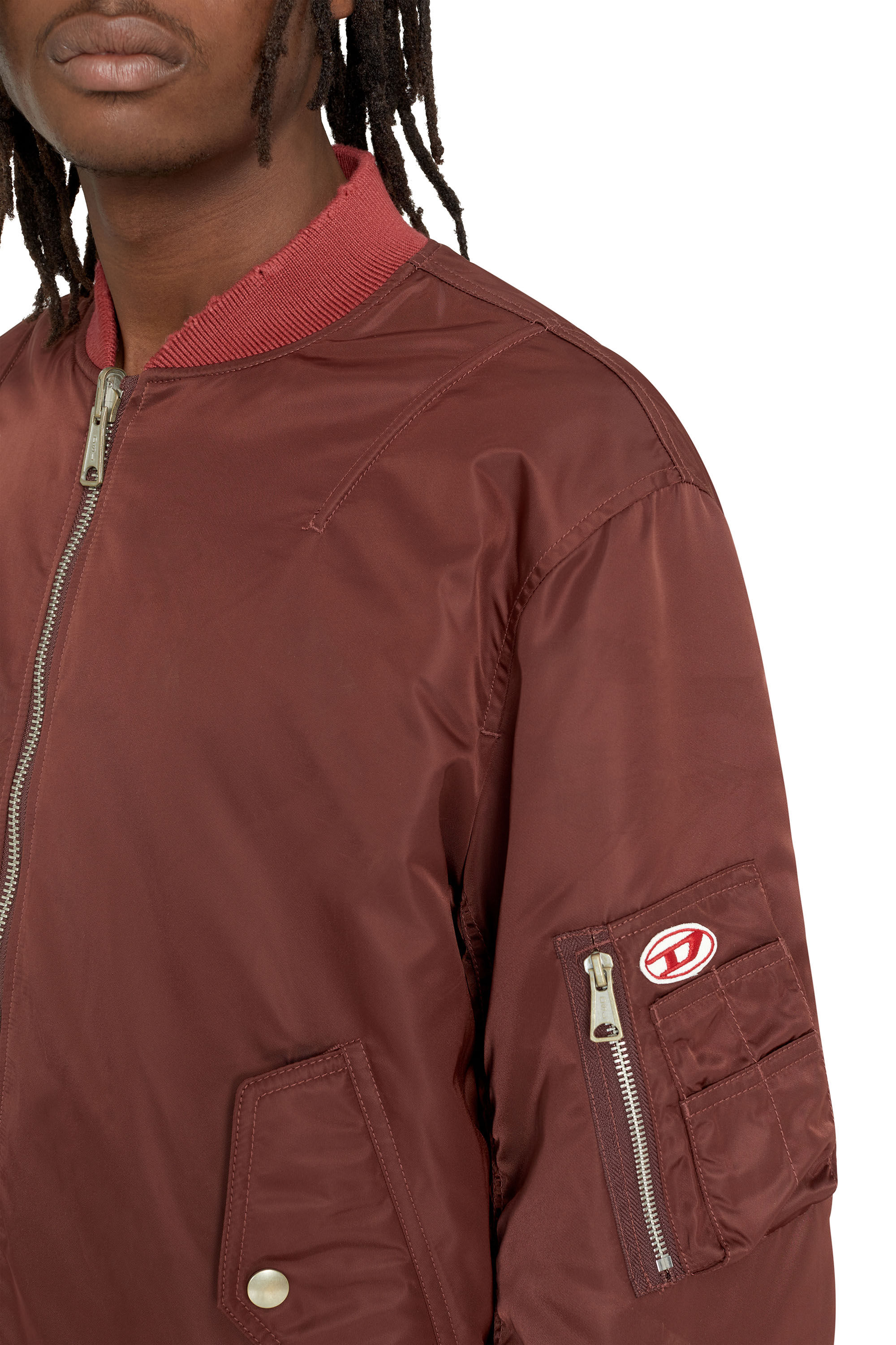 Diesel - J-FIGHTERS-NW, Veste bomber matelassée réversible Homme in Marron - 4