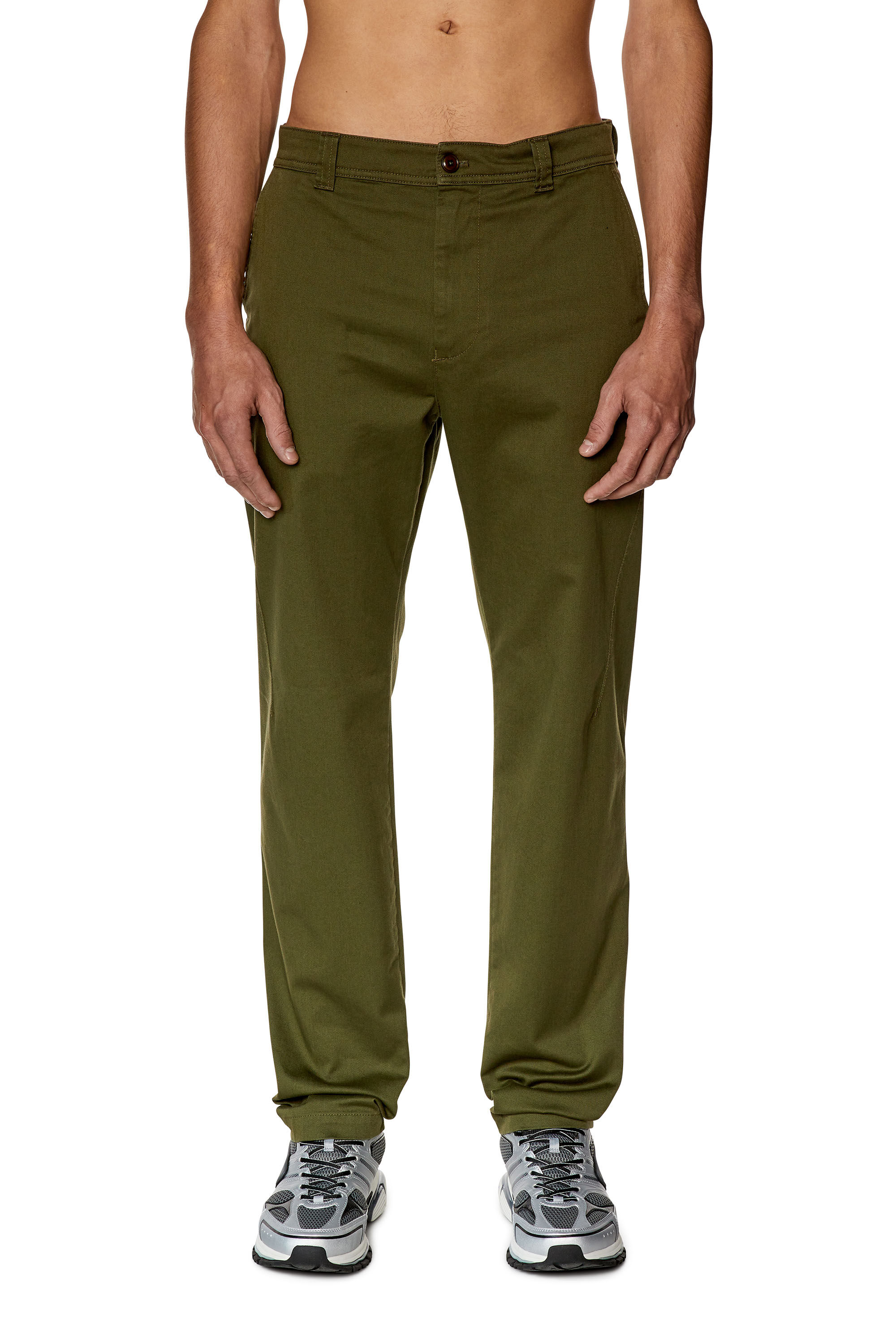 Diesel - P-DEAN, Male's Chino pants in cotton gabardine in Military Green - 3