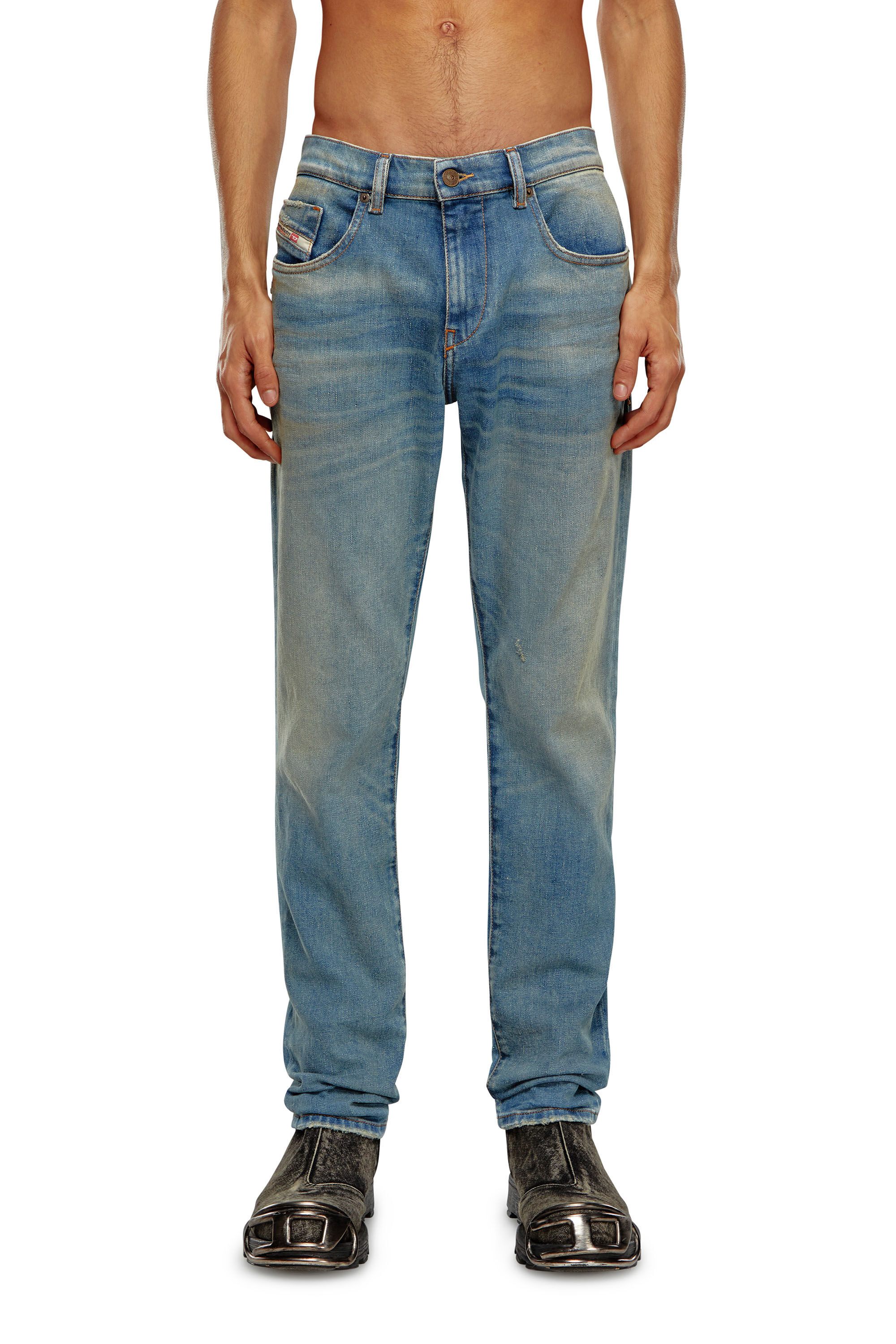 Diesel - Slim Jeans 2019 D-Strukt 09H50 Homme, Bleu moyen - Image 3