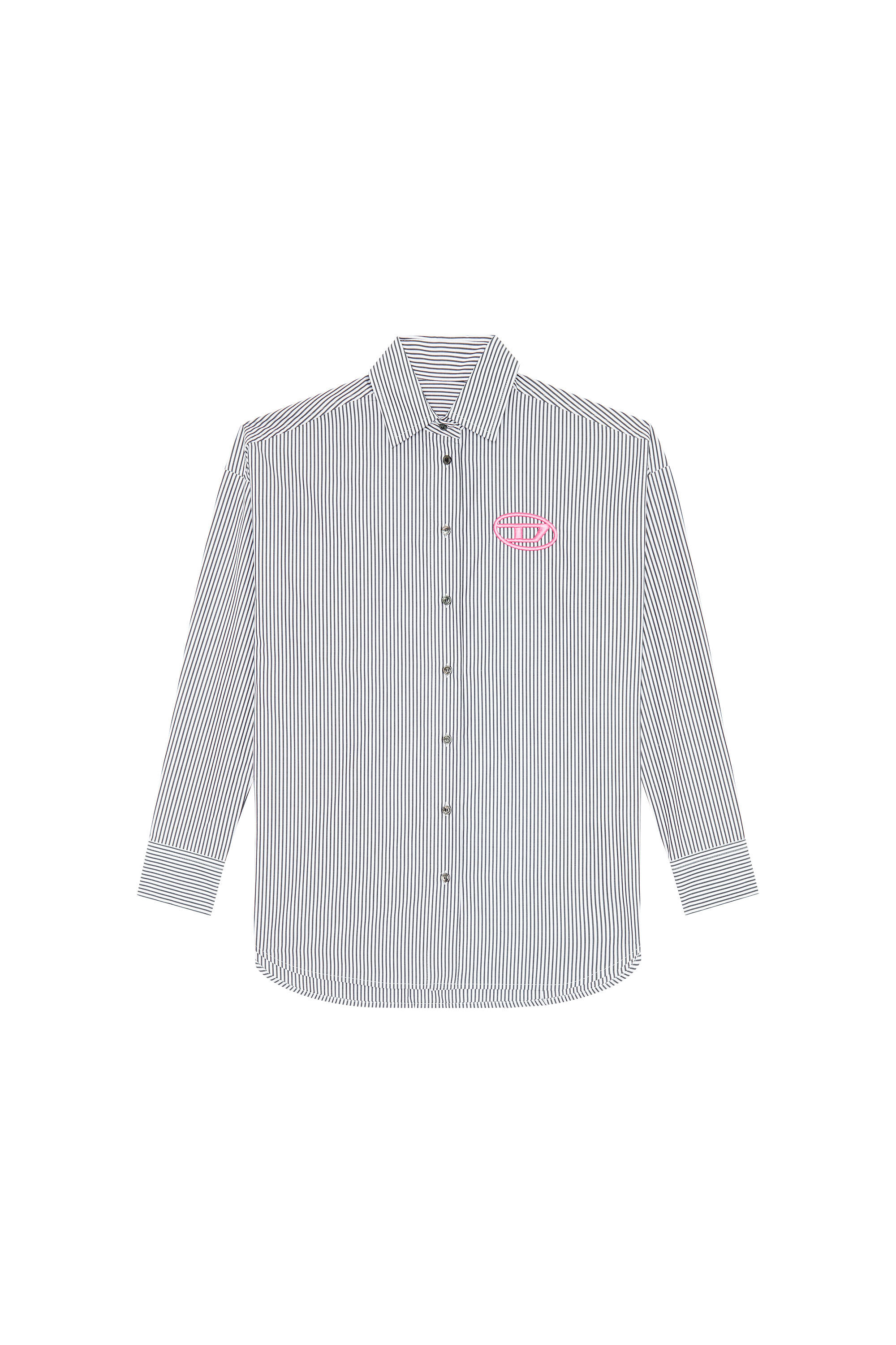 Diesel - C-DOU-STRIPE, Chemise rayée avec broderie contrastée Femme in Polychrome - 2