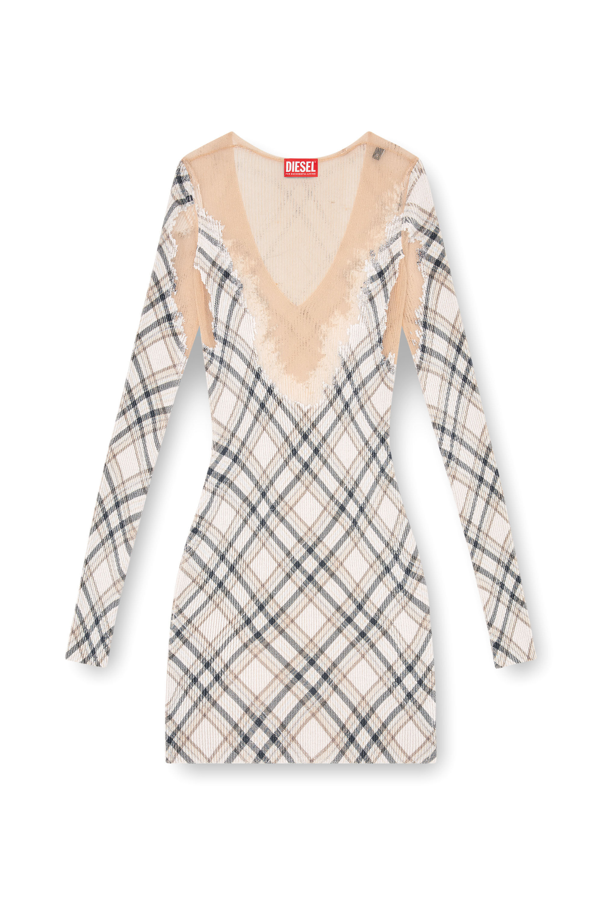 Women's Checked mini dress with devor sweat stains | Multicolor | Diesel