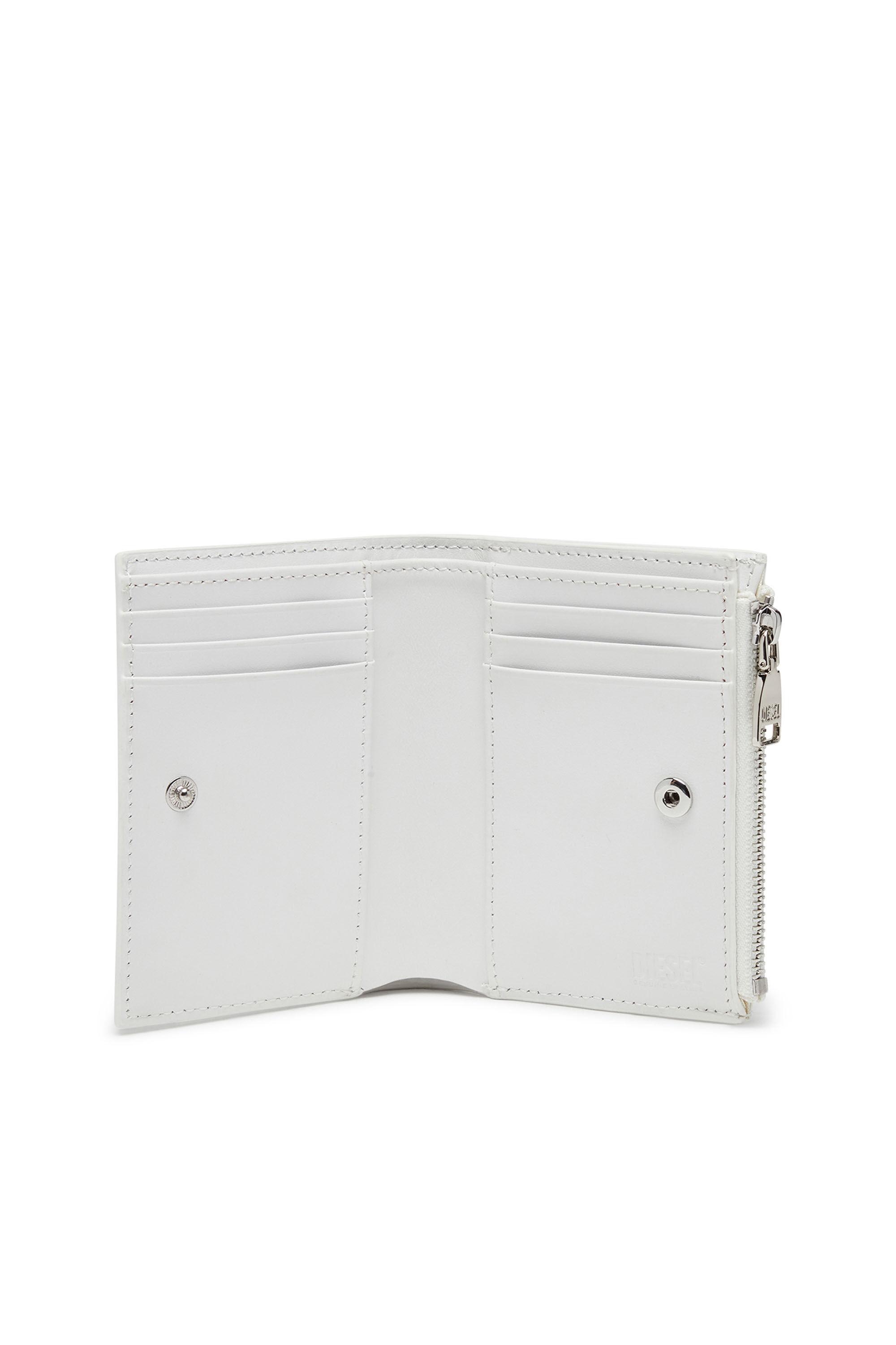 Diesel - PLAY BI-FOLD ZIP II, Female's Small wallet in glossy leather in White - 3