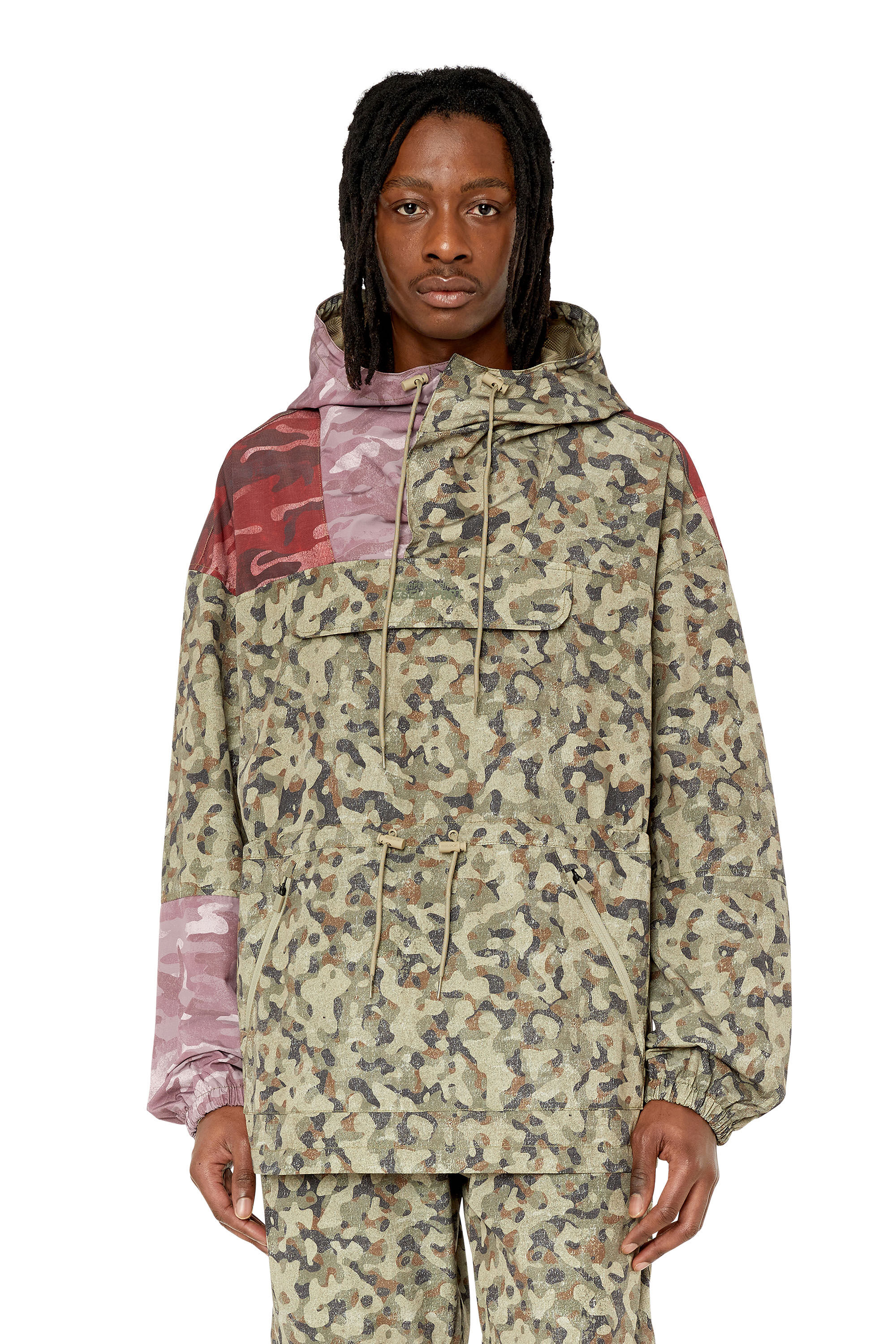 Diesel - AUWT-CALEB-HT07, Veste à capuche avec imprimés camo contrastés Homme in Polychrome - 3