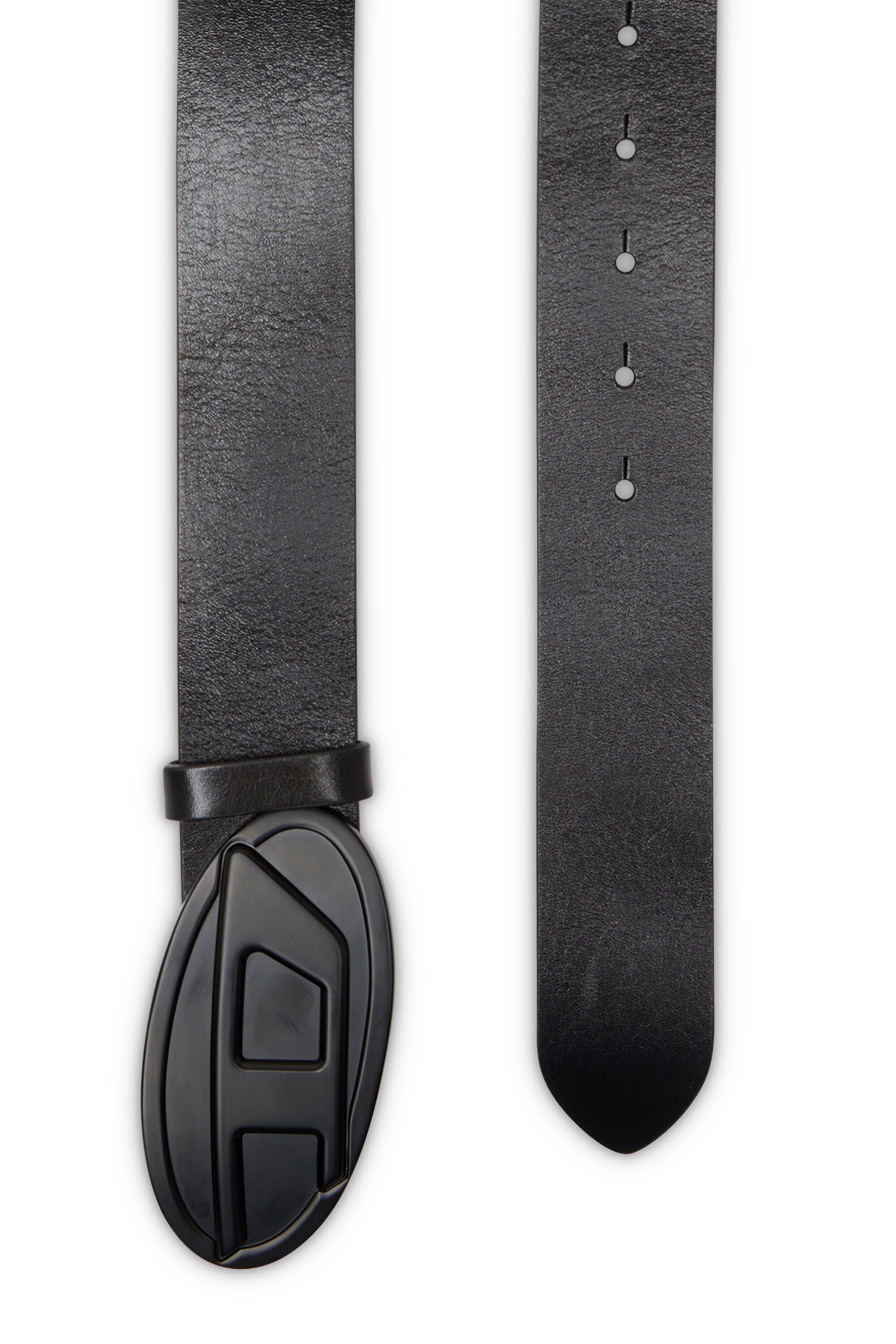 Women's 4cm leather belt with Oval D plaque | Black | Diesel