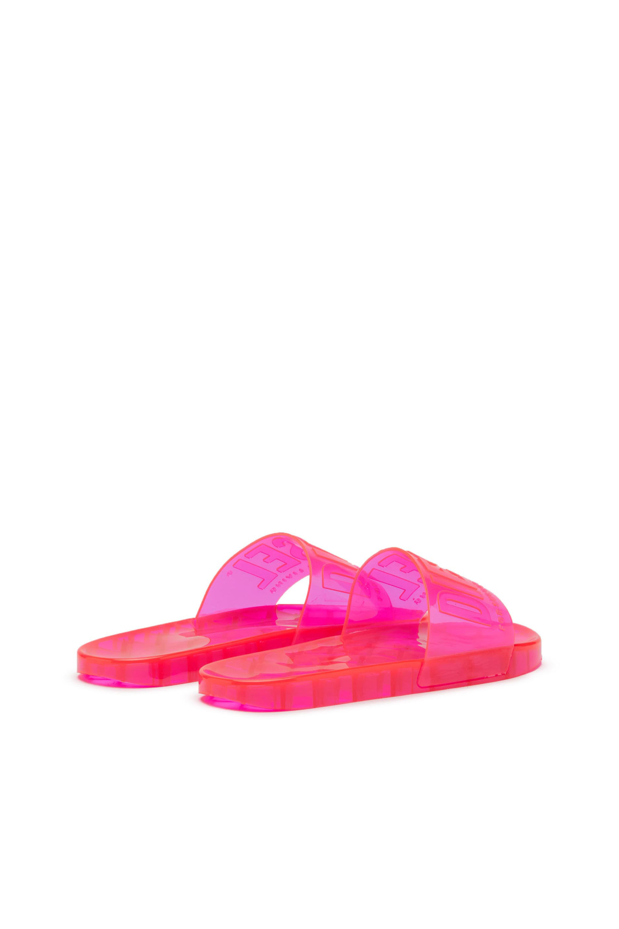 Diesel - SA-KARAIBI GL X, Female's Sa-Karaibi-Pool slides in clear neon PVC in Pink Fluo - 3