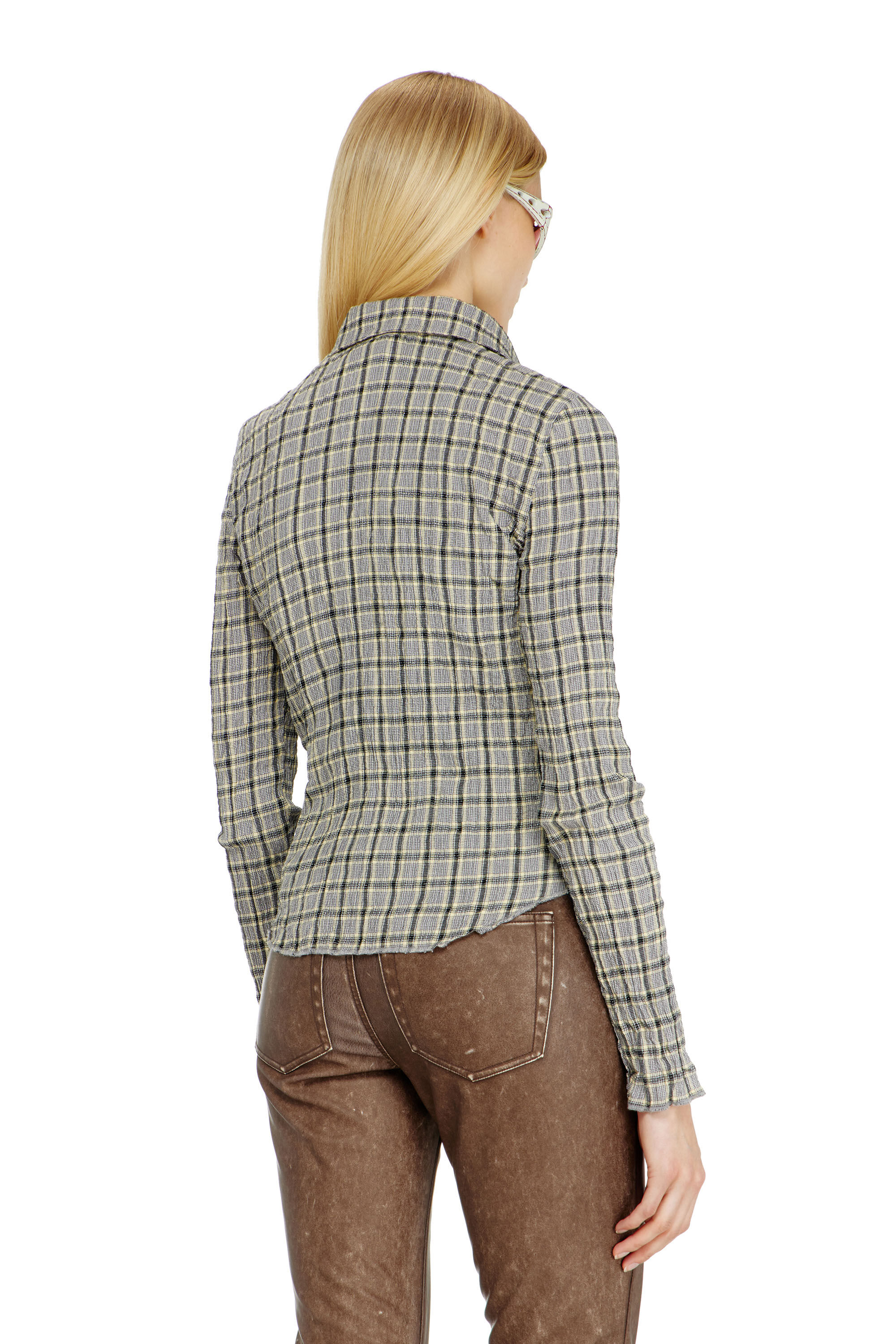Diesel - C-ARRILON, Female's Check shirt with seersucker effect in null - 4