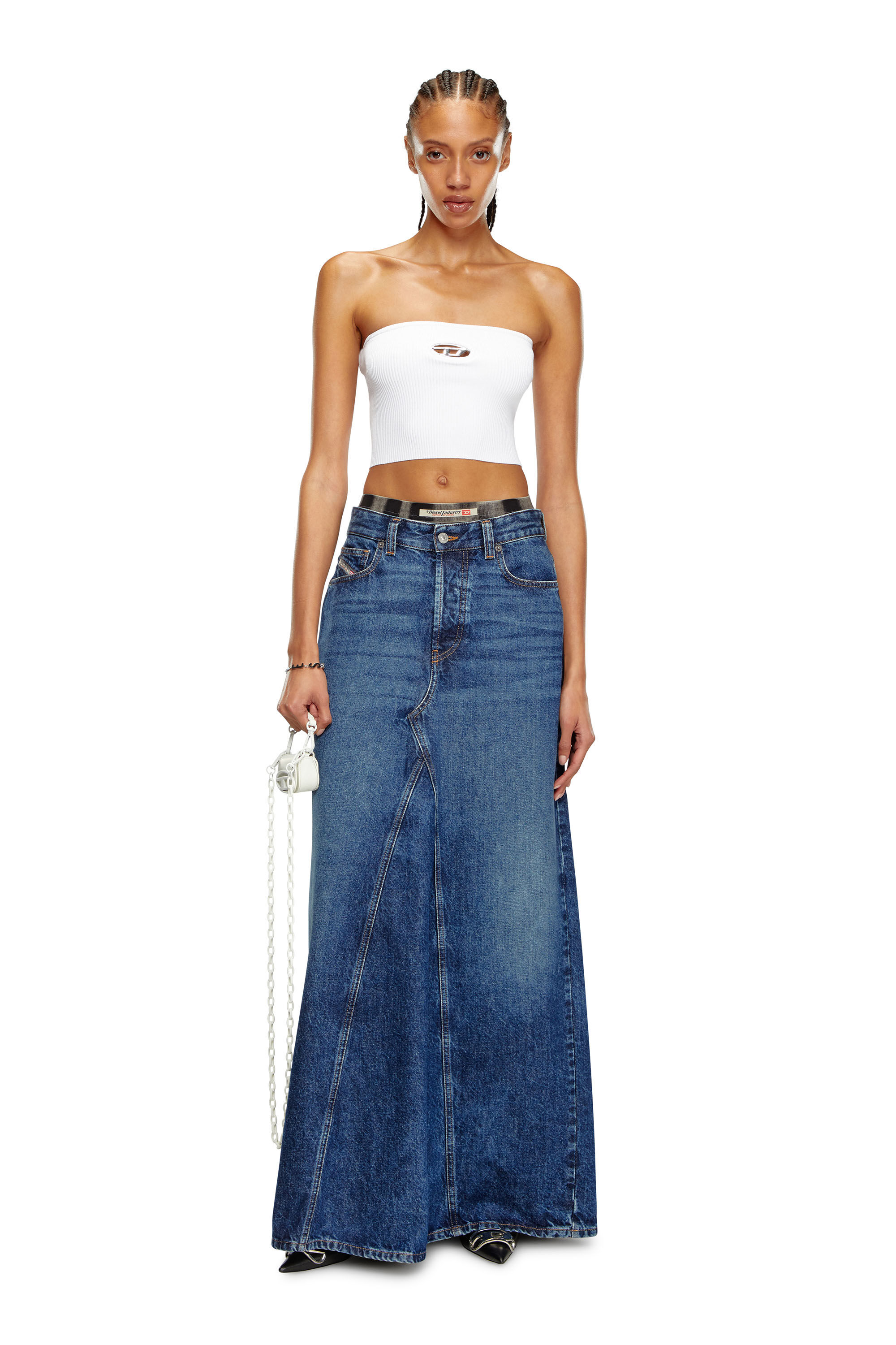 Women's Tube top with logo plaque | White | Diesel