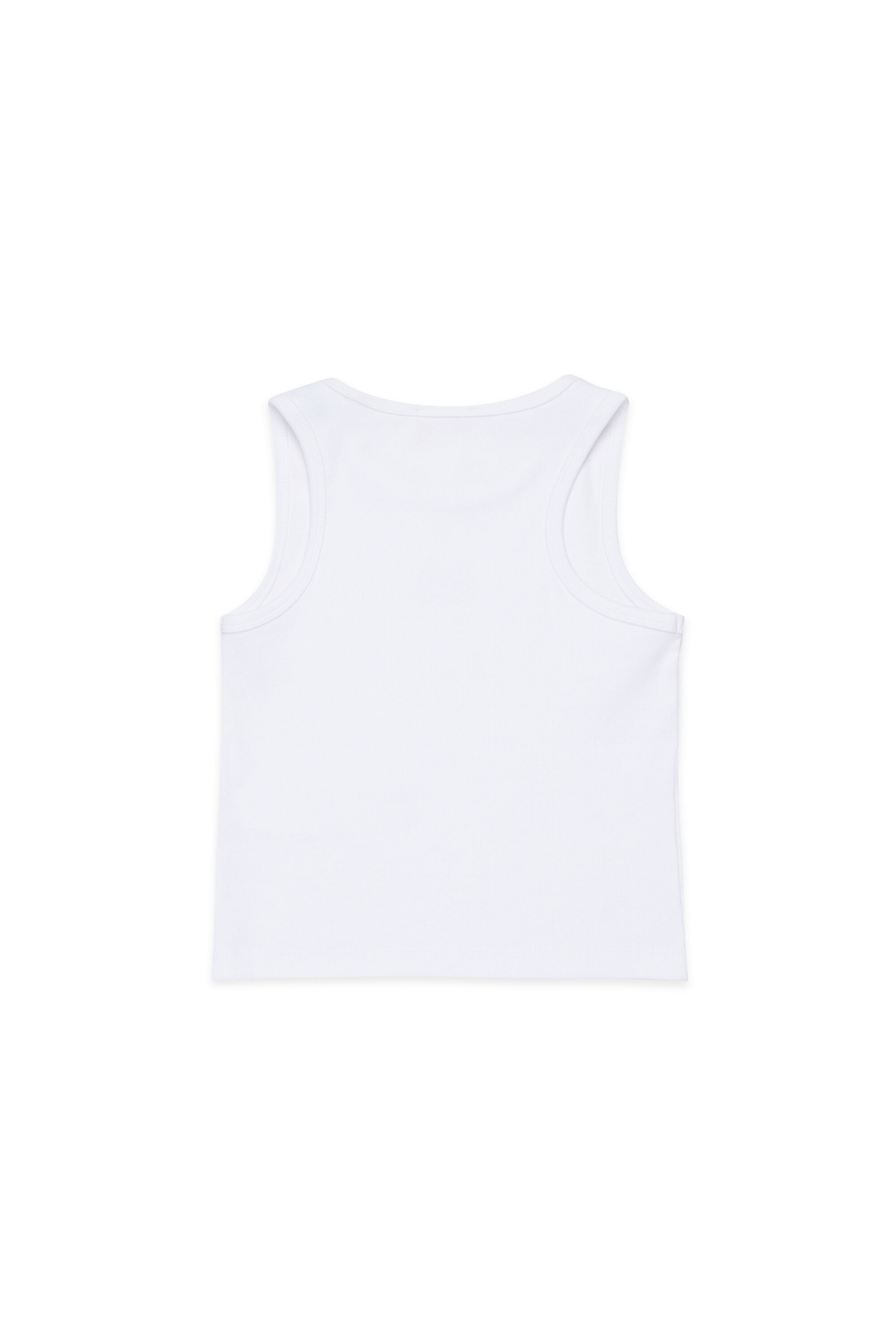 Diesel - TPACI, Woman's Ribbed cotton tank top with patch in White - 2