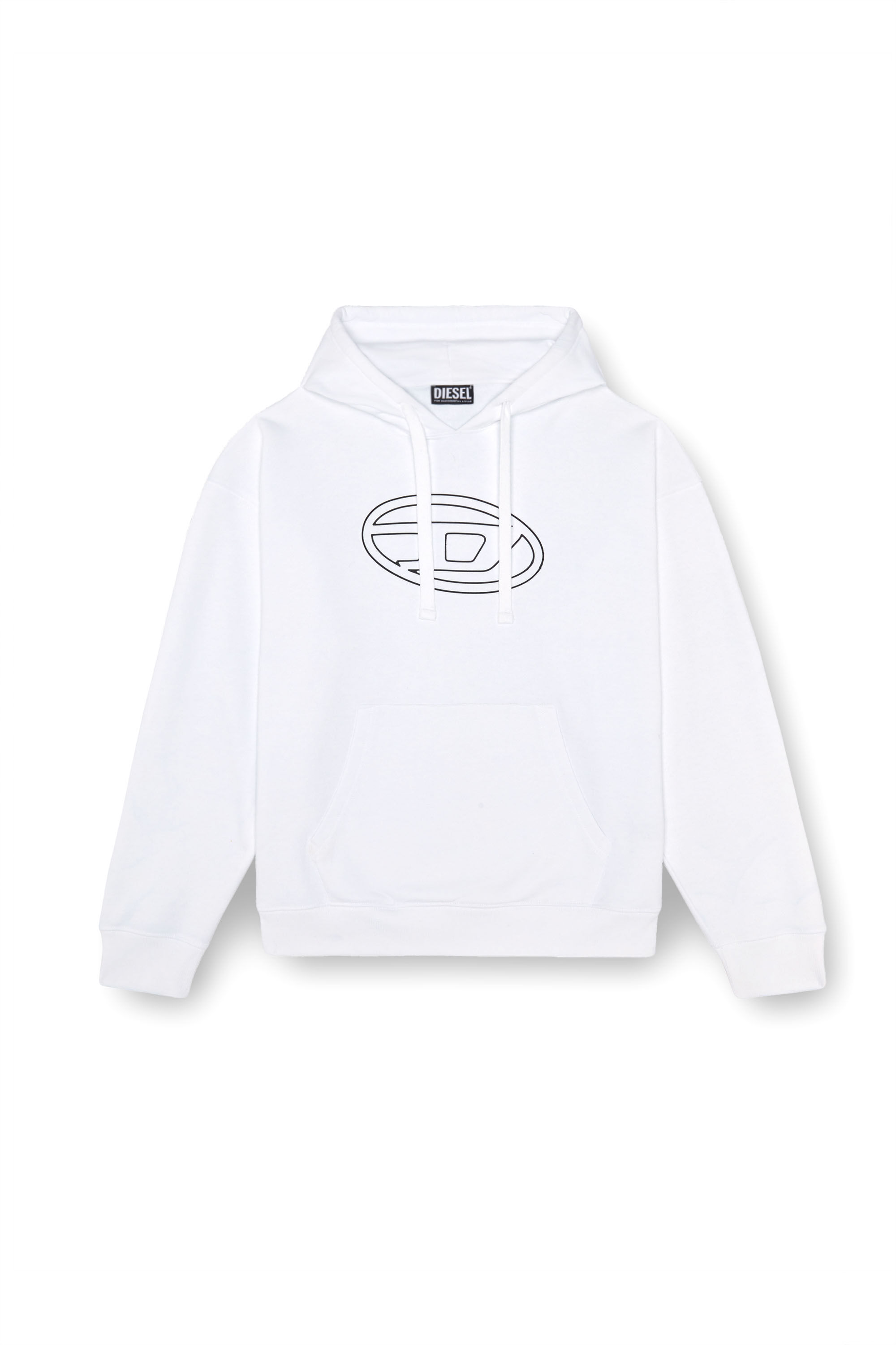 Diesel - S-UMMER-BIGOVAL, Male's Hoodie with embossed logo in White - 2