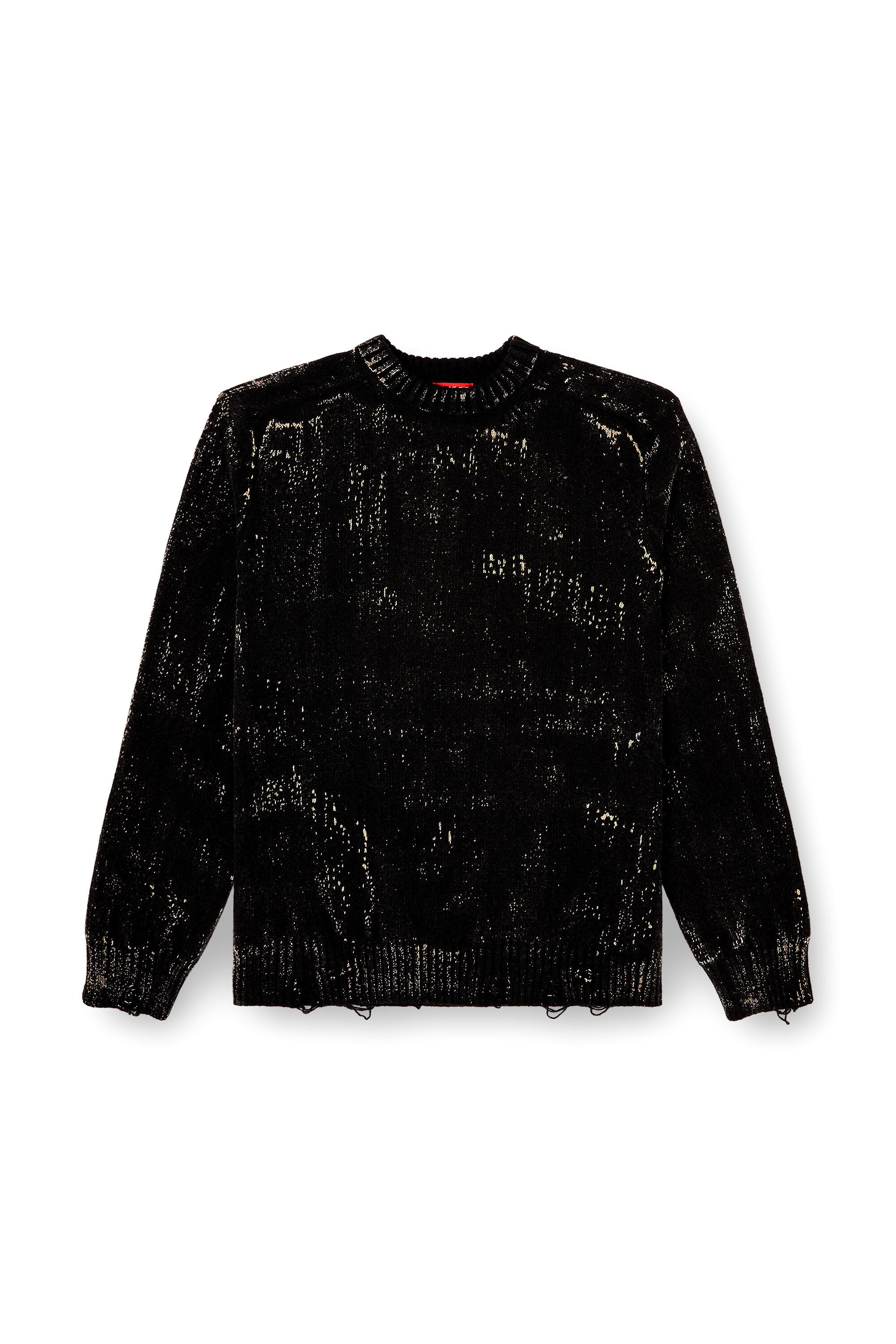 Men's Distressed jumper in wool blend | Black | Diesel