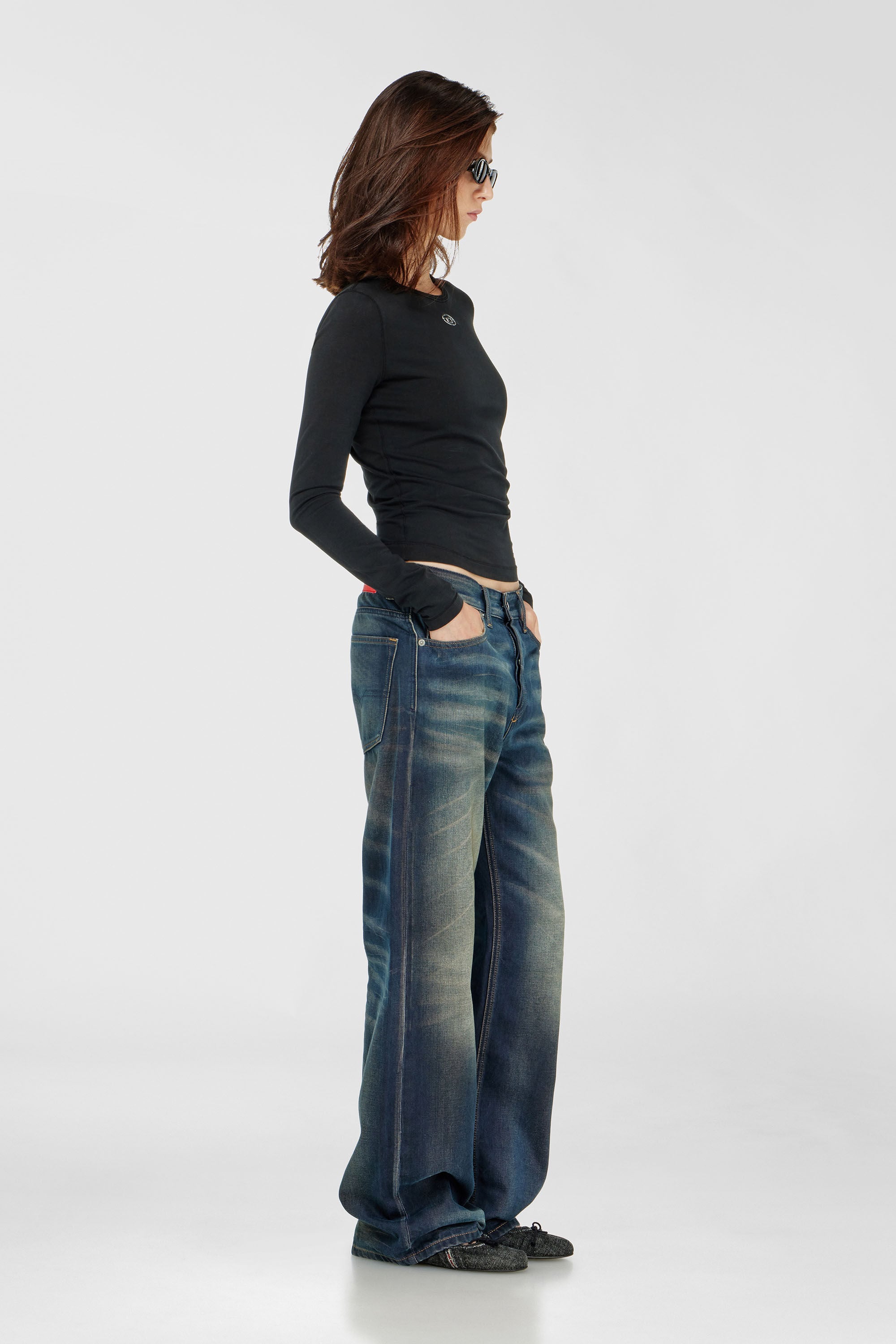 Diesel - Relaxed Jeans 1990 D-Waigee 09R09 Mujer, Azul Oscuro - 2