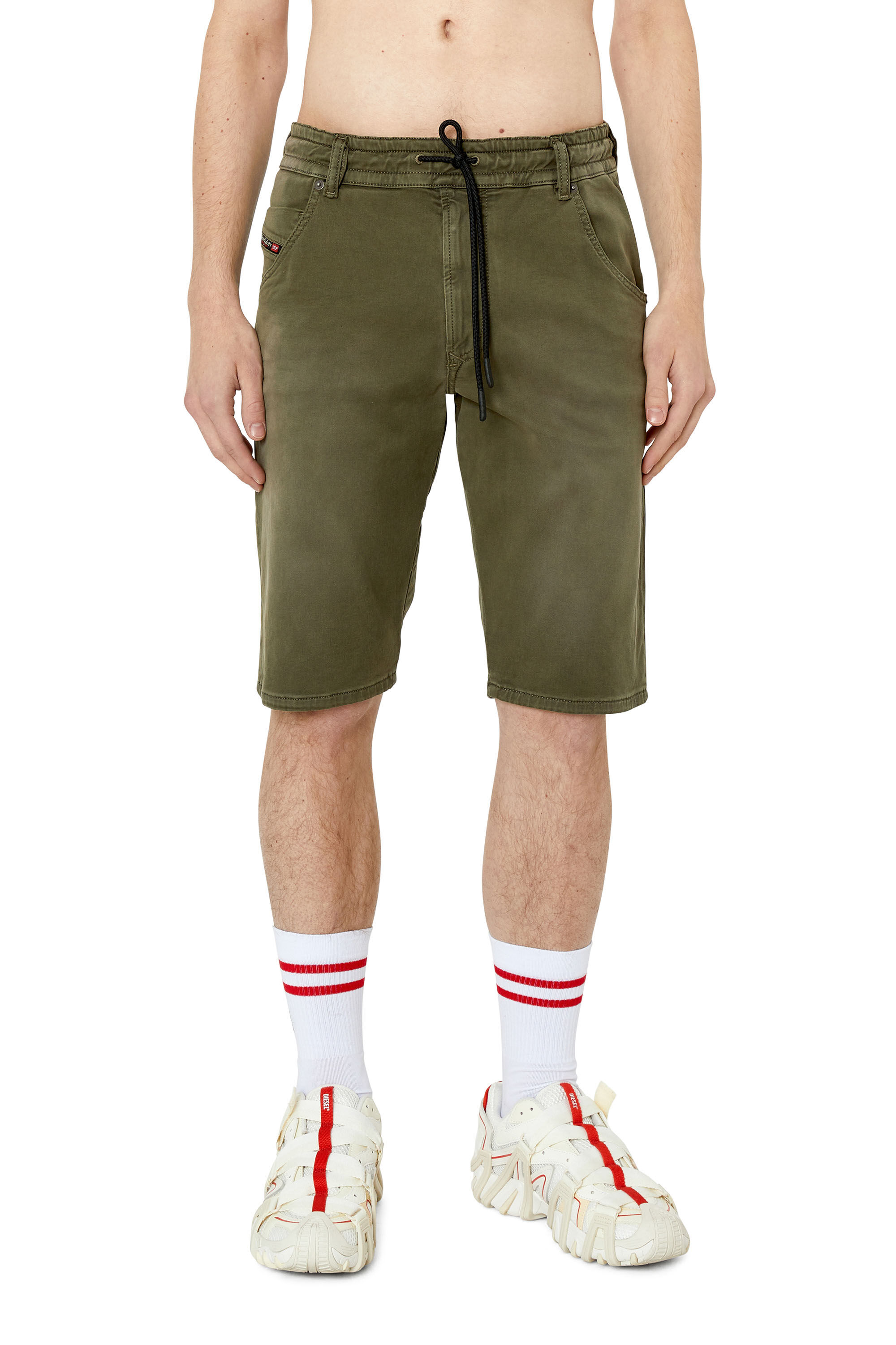 Diesel - D-KROOSHORT-Z JOGGJEANS, Male's Coloured shorts in JoggJeans® in Green - 3