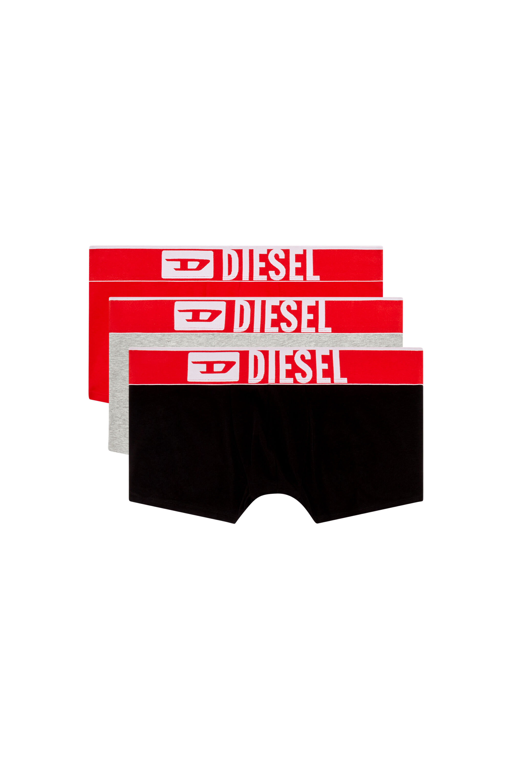 Diesel - UMBX-DAMIENTHREEPACK-XL, Man's Three-pack boxer briefs with XL logo in Red/Black - 3