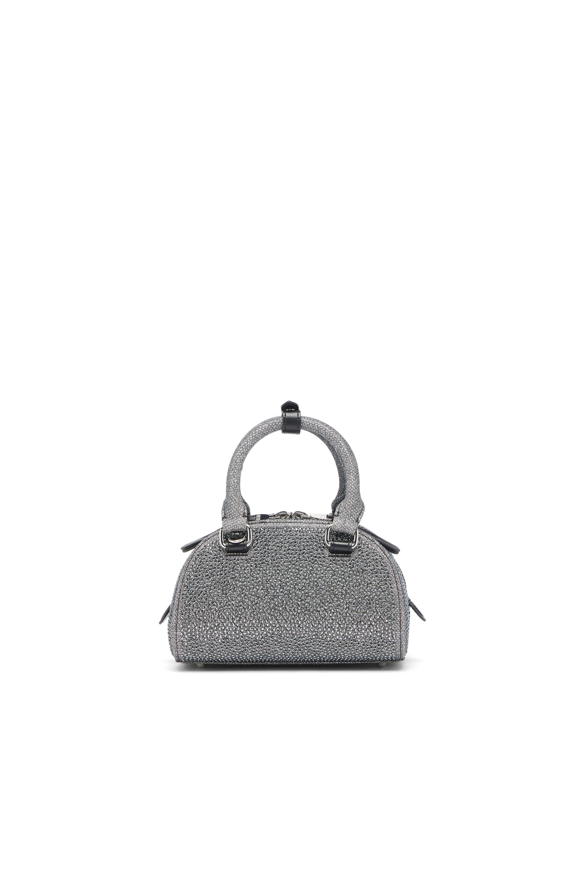 Diesel - 1DR DOME CROSSBODY, 1DR Dome - Peque&ntilde;o bolso bandolera en crystal Lurex Mujer in Negro - 2