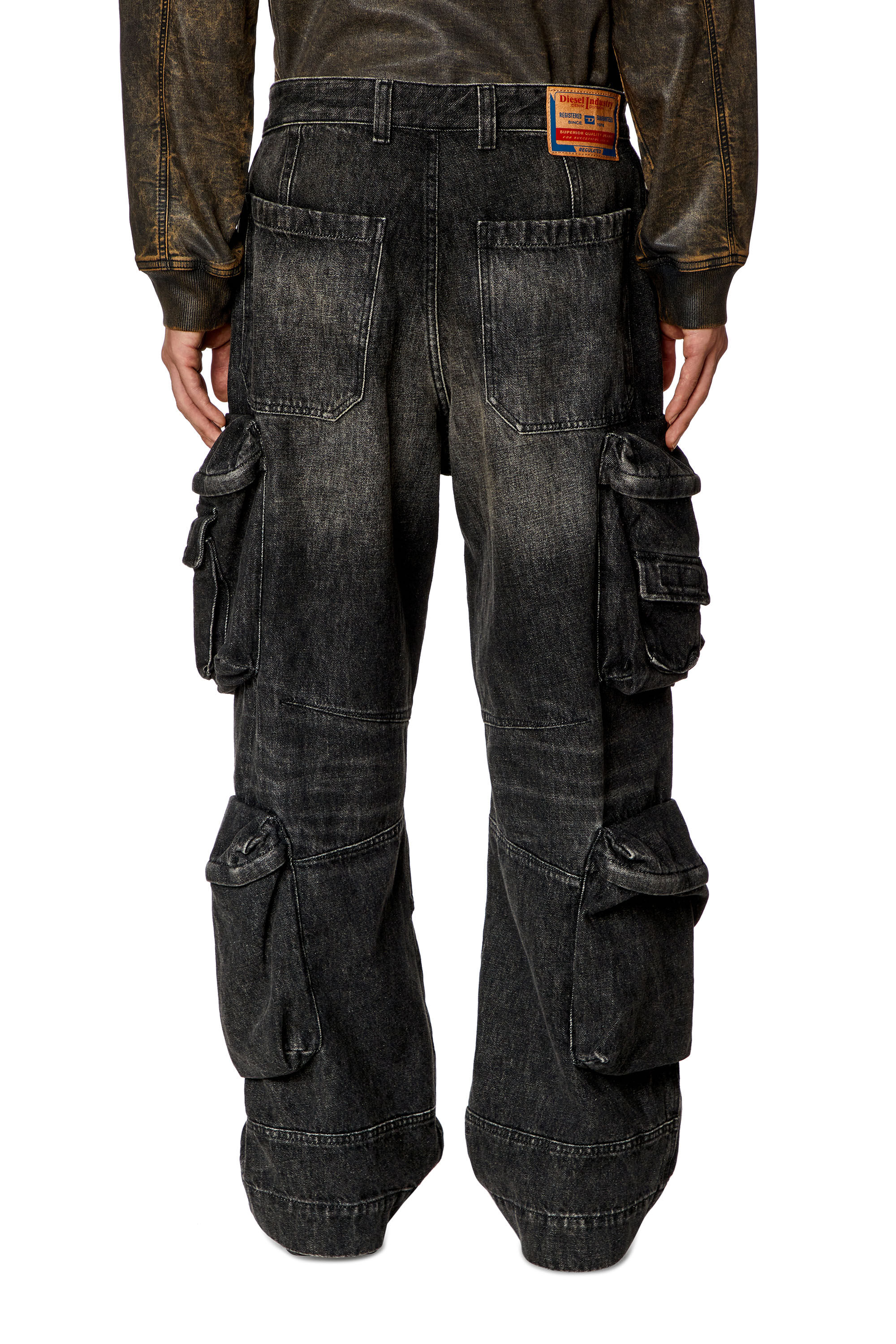 Diesel - Male's Relaxed Jeans D-Fish 0GHAA, Black/Dark Grey - 4