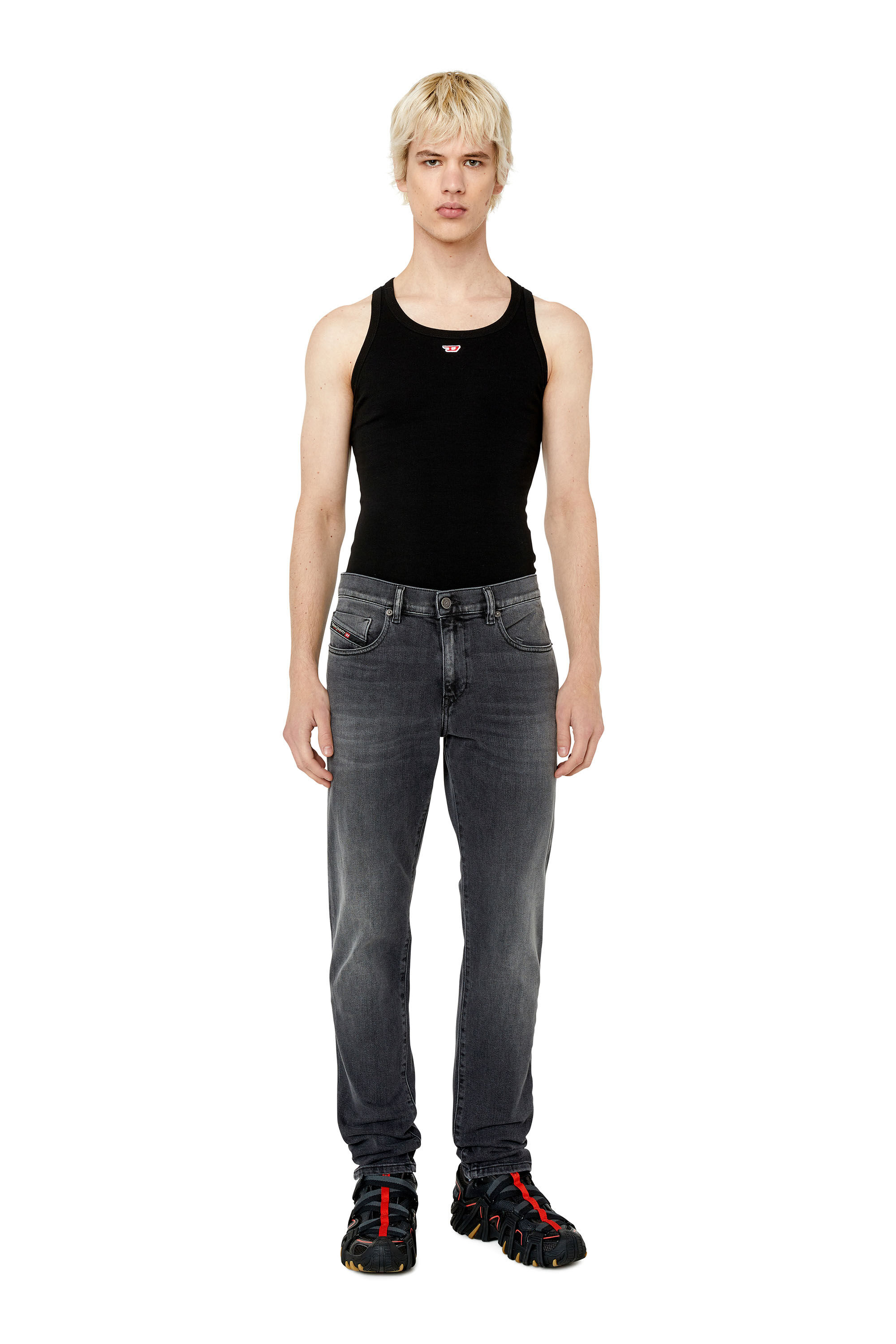 Diesel - Slim Jeans 2019 D-Strukt 09E94, Male's Slim Jeans - 2019 D-Strukt in Black/Dark Grey - 1