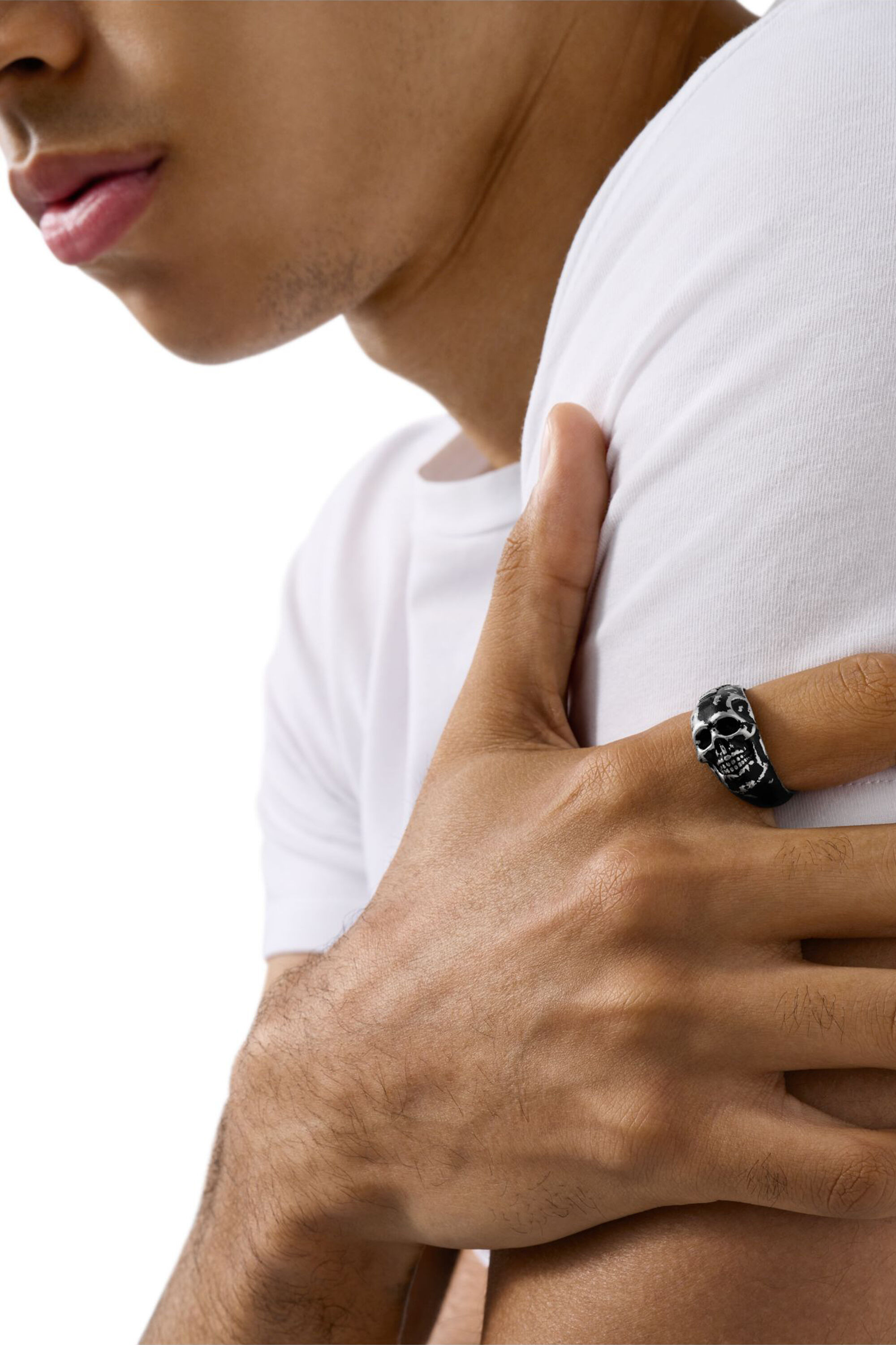 Women's Stainless Steel Skull Ring | Black | Diesel