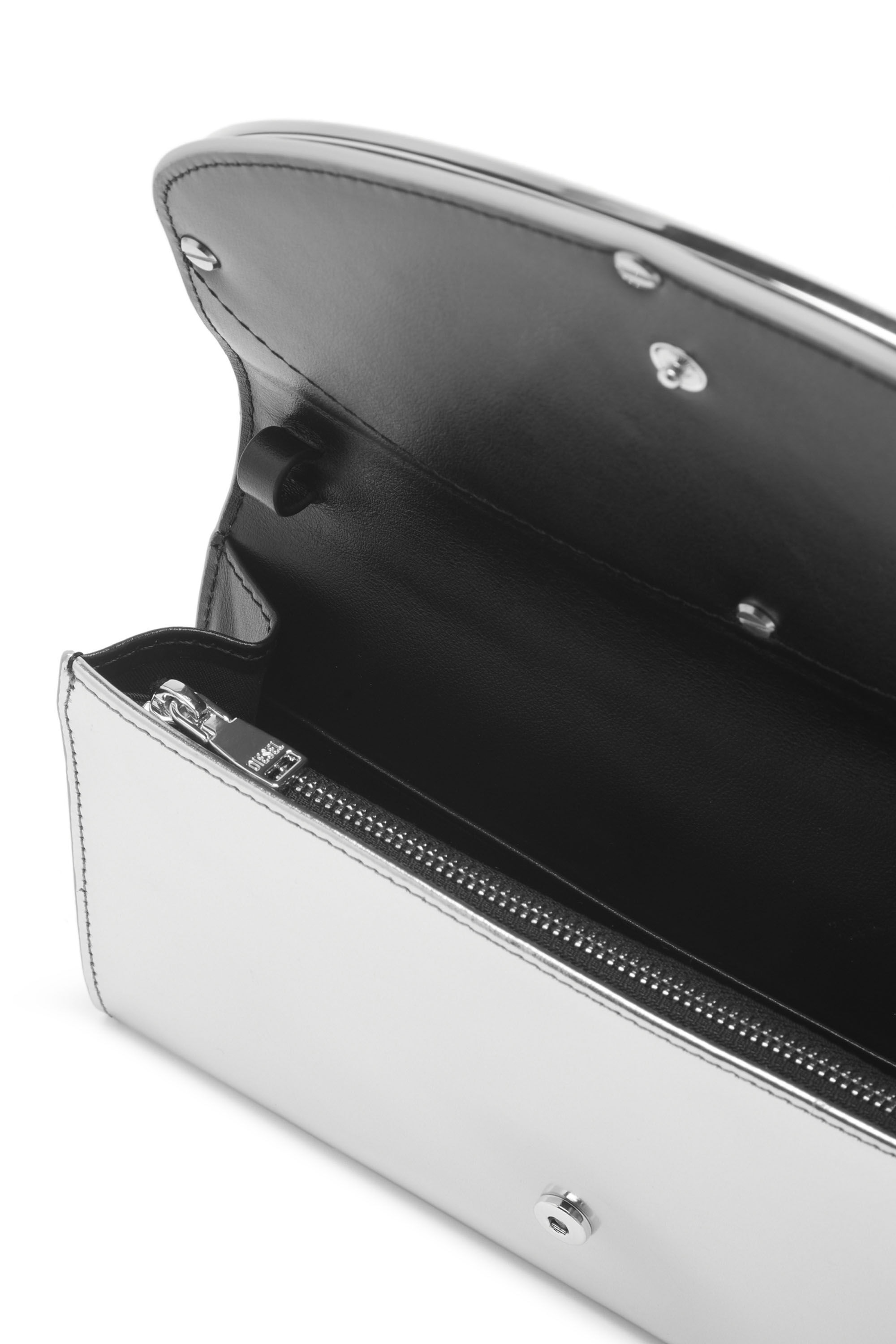 Diesel - LONG WALLET ZIP XXL, Female's Wallet purse in metallic leather in Silver - 3