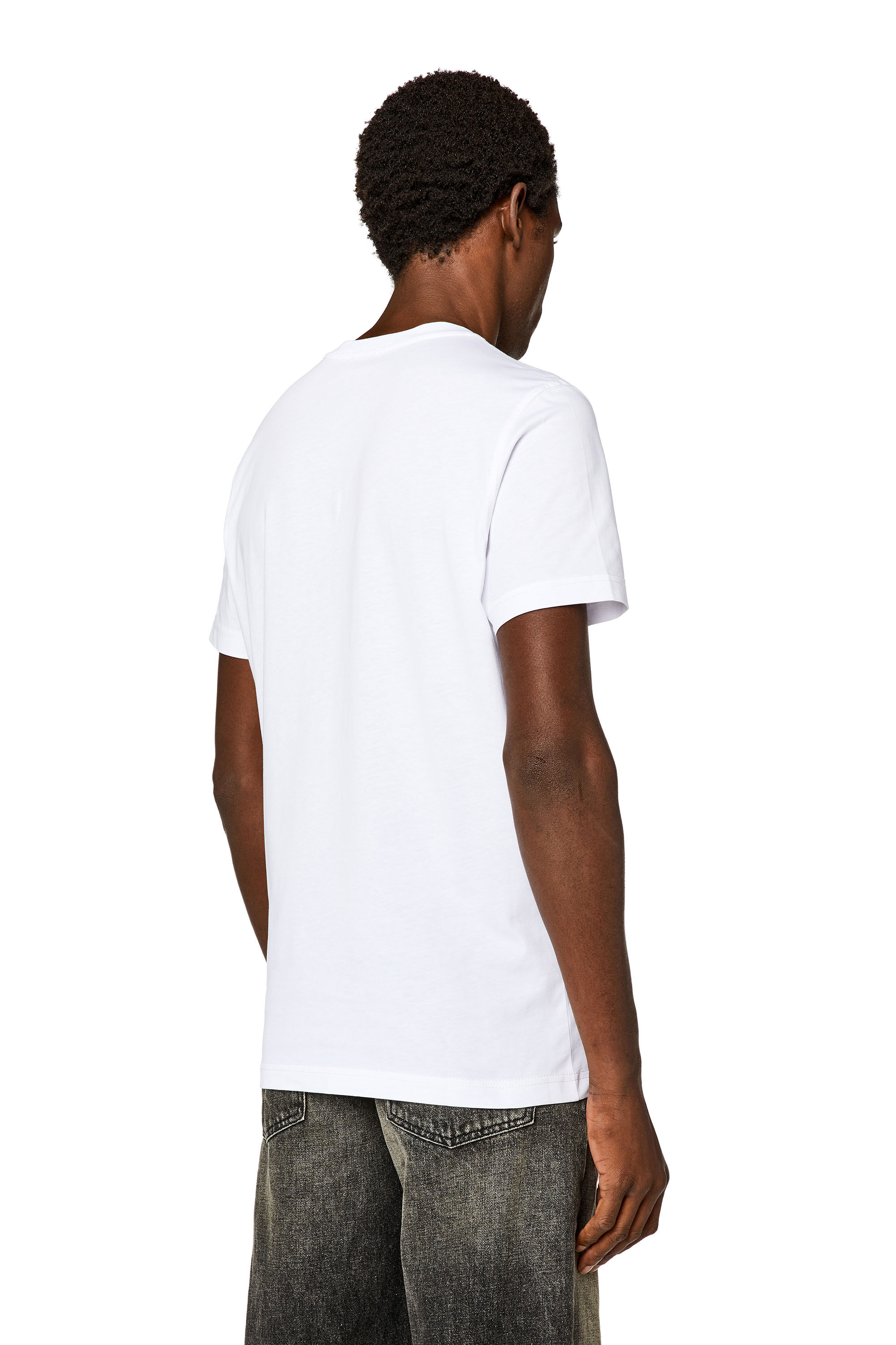 Men's graphic T-shirt with metallic logos | White | Diesel
