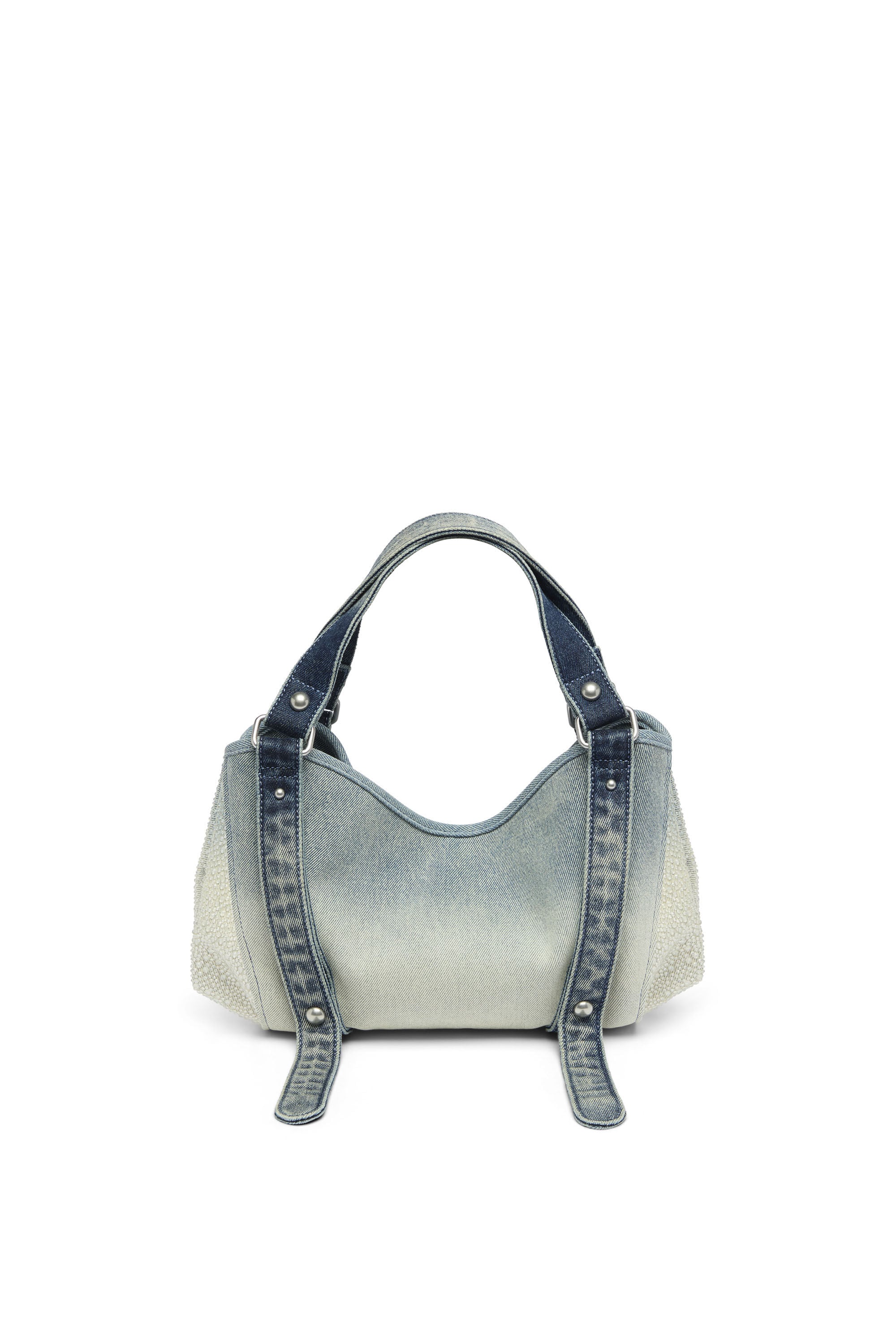 Women's D-One-Small top-handle bag in crystal solarised denim