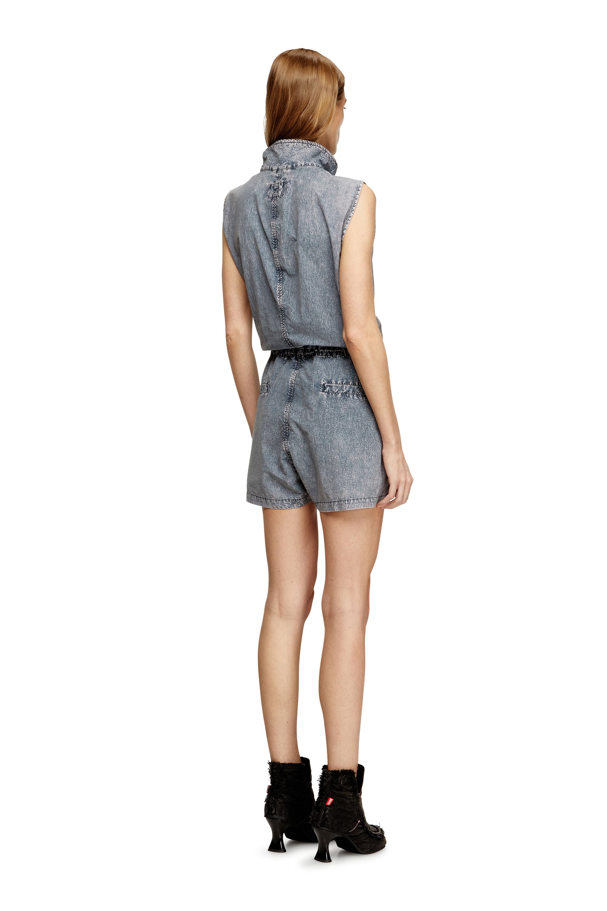 DIESEL J-ANNET デニム オールインワン サイズ38 Women's Playsuit in treated nylon | Blue | Diesel {{Country}}