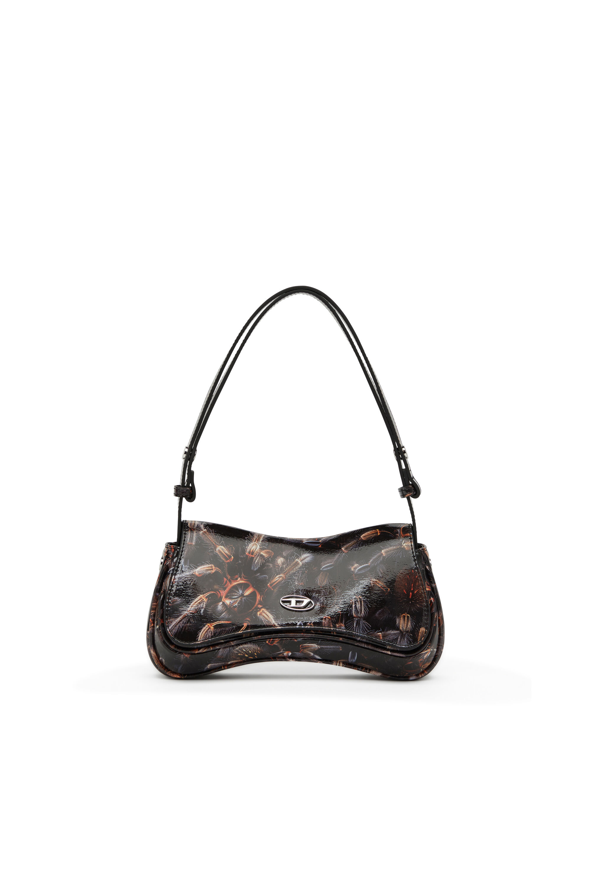 Diesel - PLAY CLUTCH, Female's Play-Glossy clutch with print in Black/Brown - 6