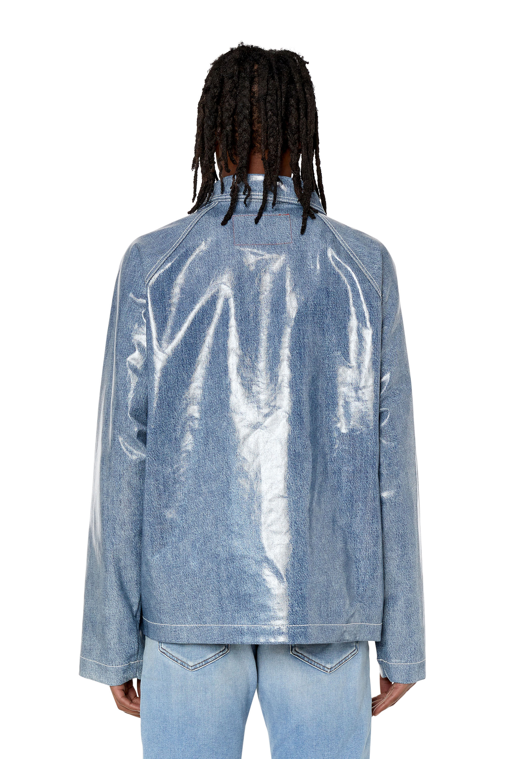 D-SURY Man: Shirt-collar jacket in coated denim | Diesel
