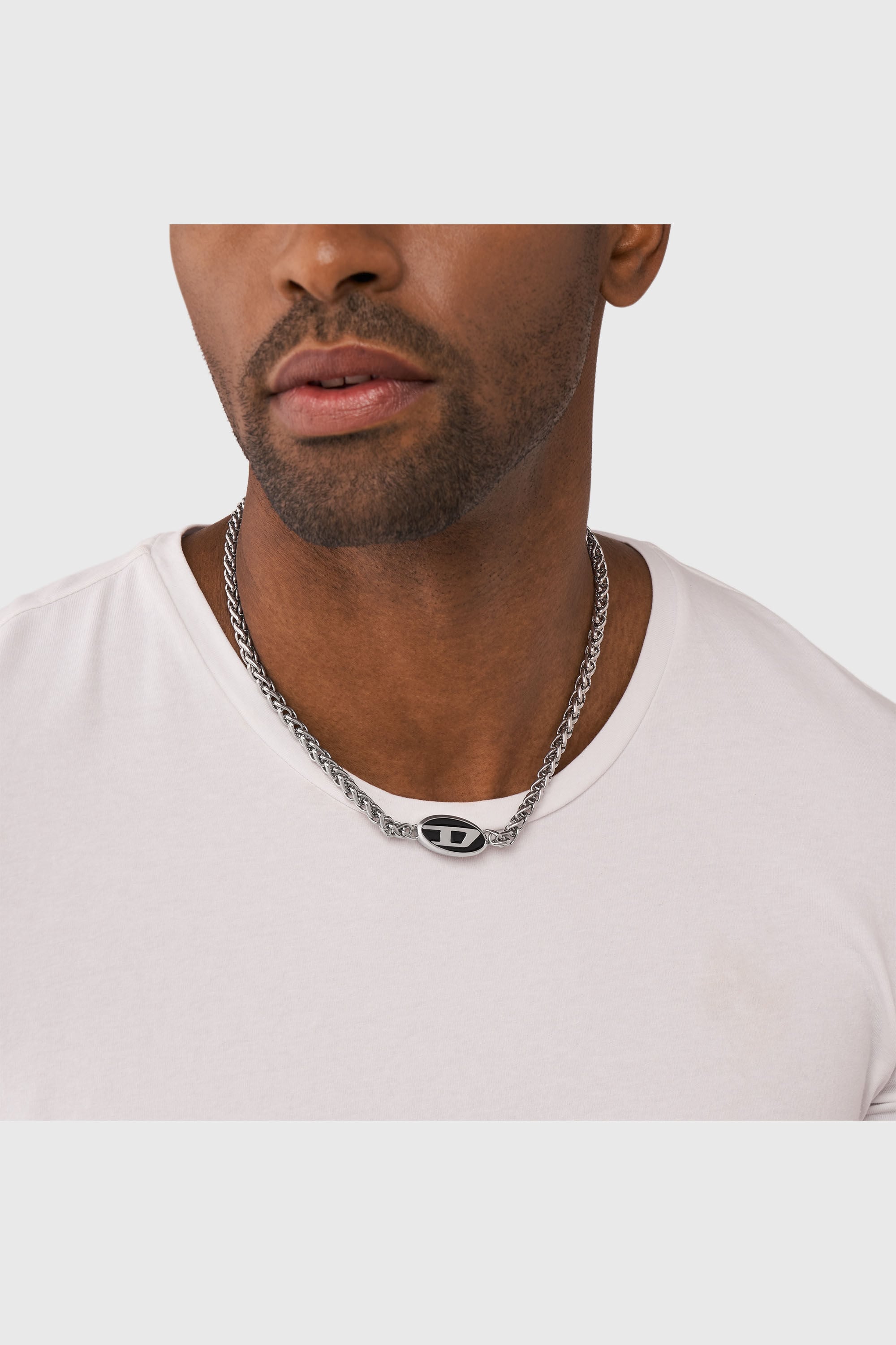 Diesel - DX1470, Unisex's Stainless steel chain necklace in Silver/Black - 4