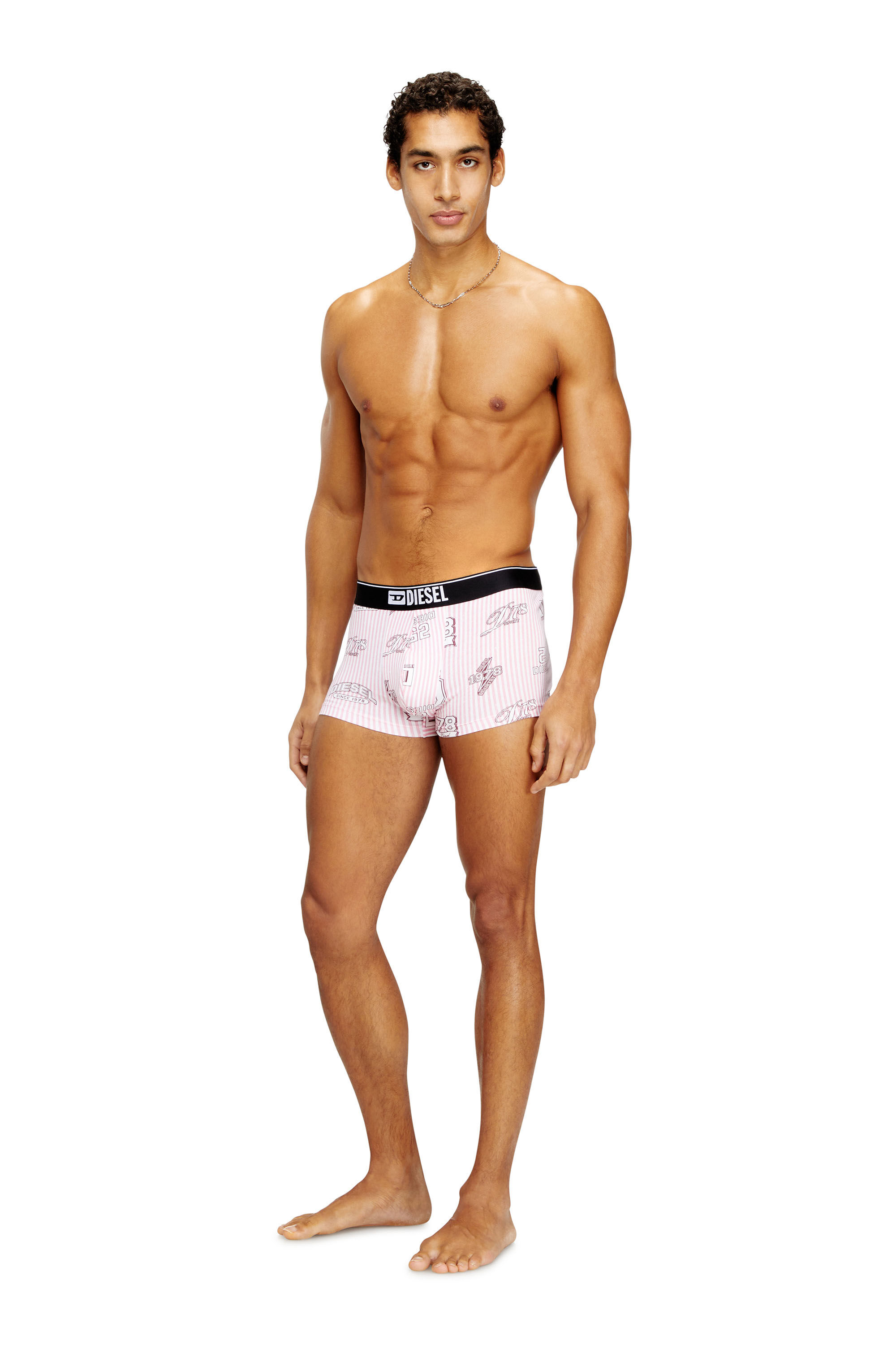 Diesel - DAMIEN-D-BOX-3PACK, Man's 3-pack of stretch cotton boxers with all-over print in Black/White - 2