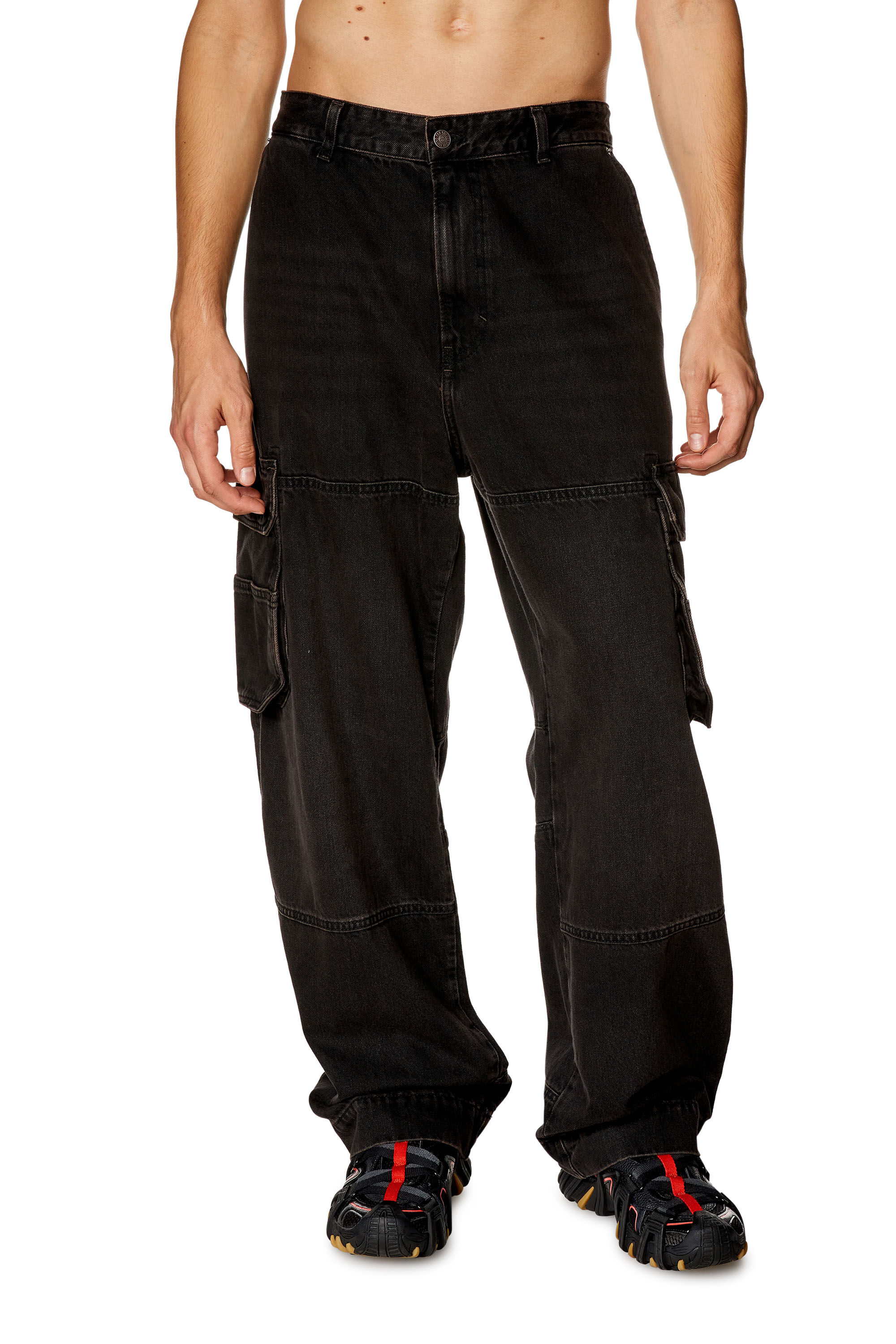 Diesel - Male's Relaxed Jeans D-Fish 0KIAG, Black/Dark Grey - 3