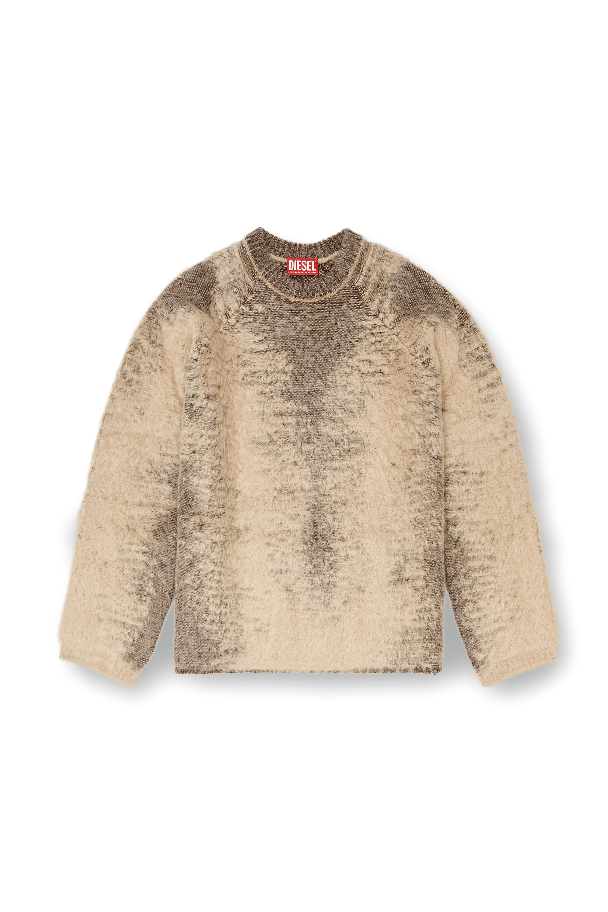 Diesel - K-PENNAC, Male's Mohair-blend jumper with sweat effects in Beige - 2