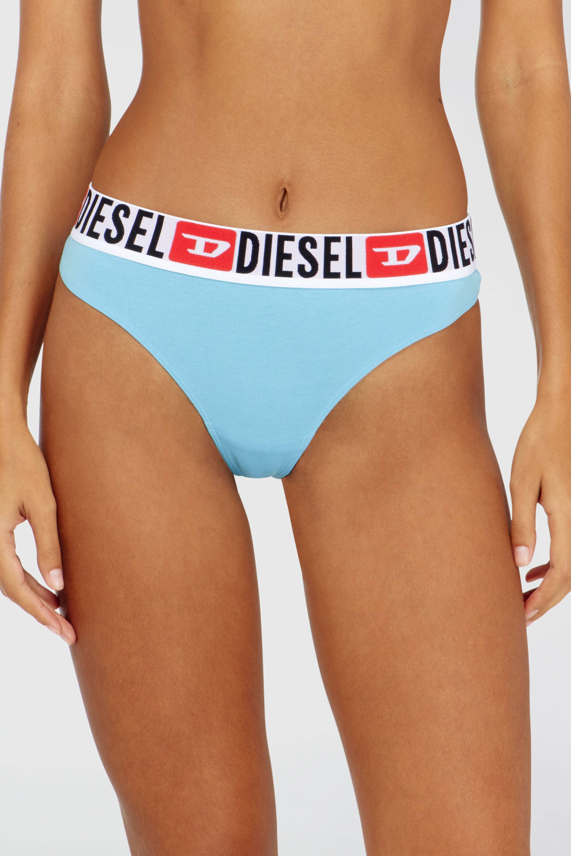 Diesel - UFST-STARS-THREEPACK, Woman's 3-pack thongs with logo waist in Blue/Green - 1