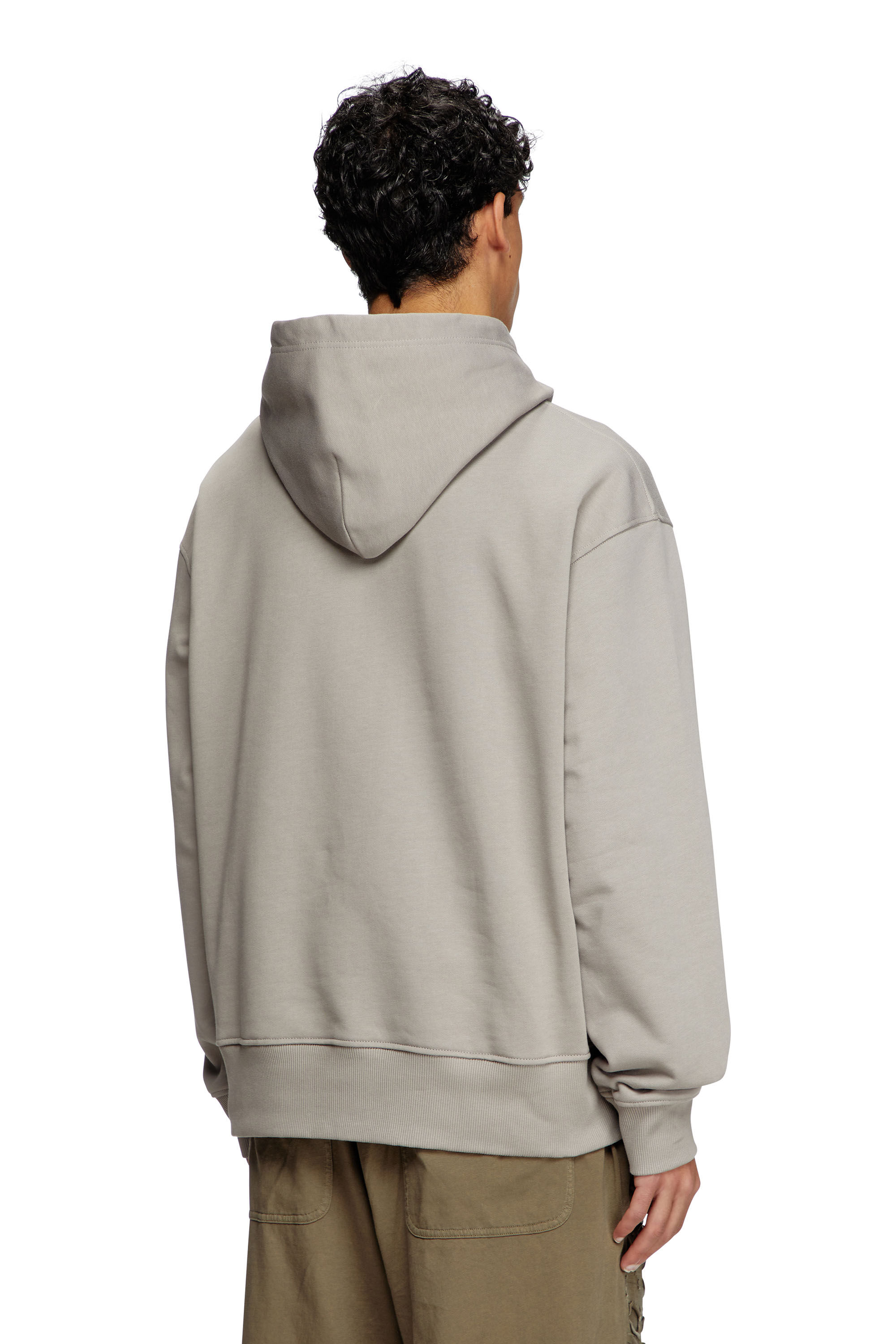 Diesel - S-MACS-HOOD-OD, Male's Hoodie with metallic logo in Grey - 4