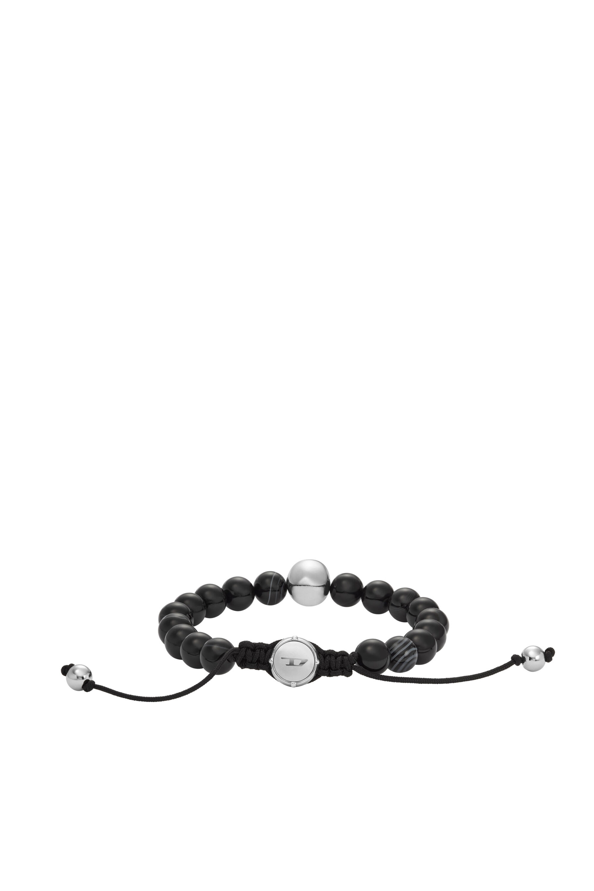 Diesel - DX1381, Male's Black Agate Beaded Bracelet in Black - 2