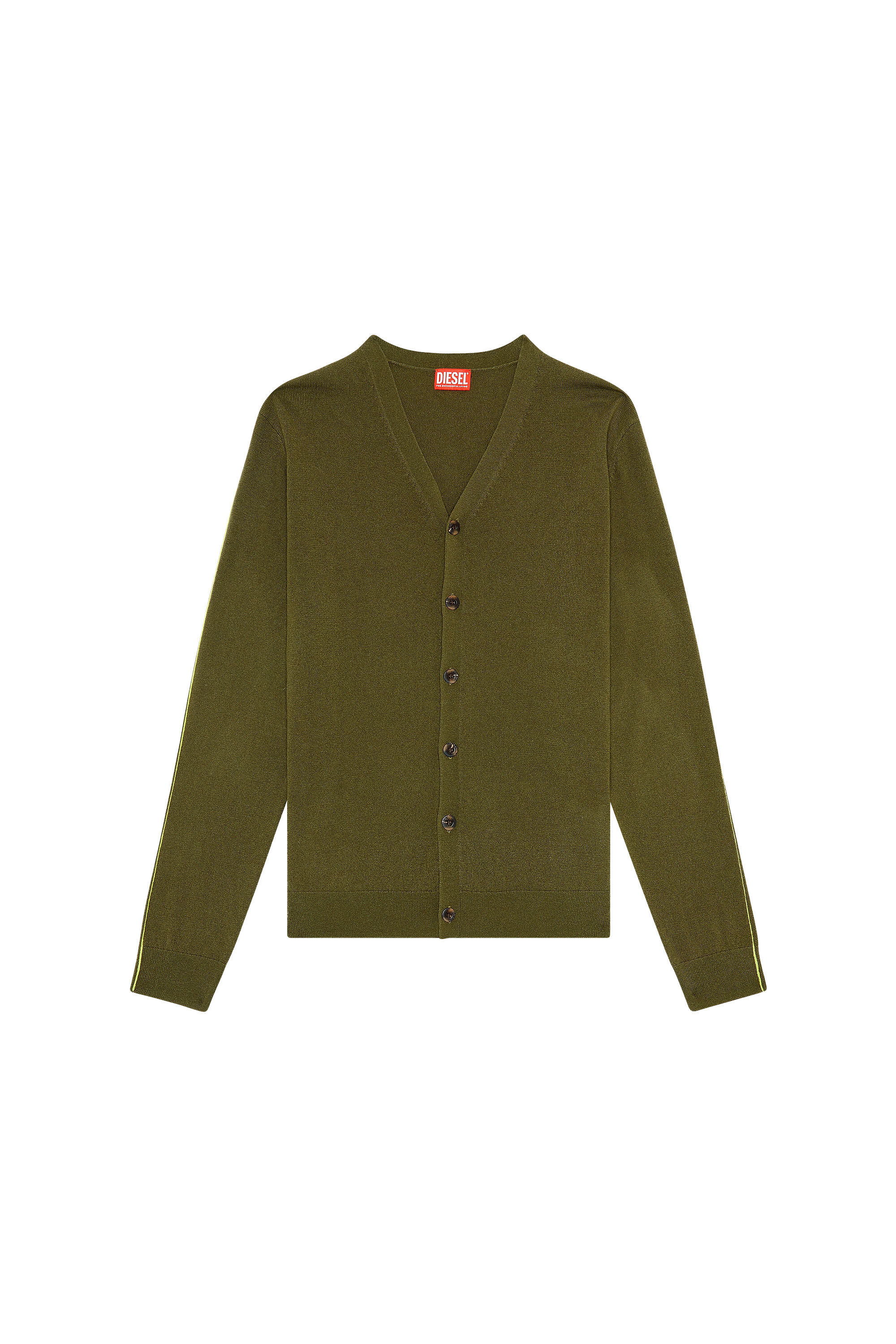 Men's Cardigan with contrast piping | Green | Diesel