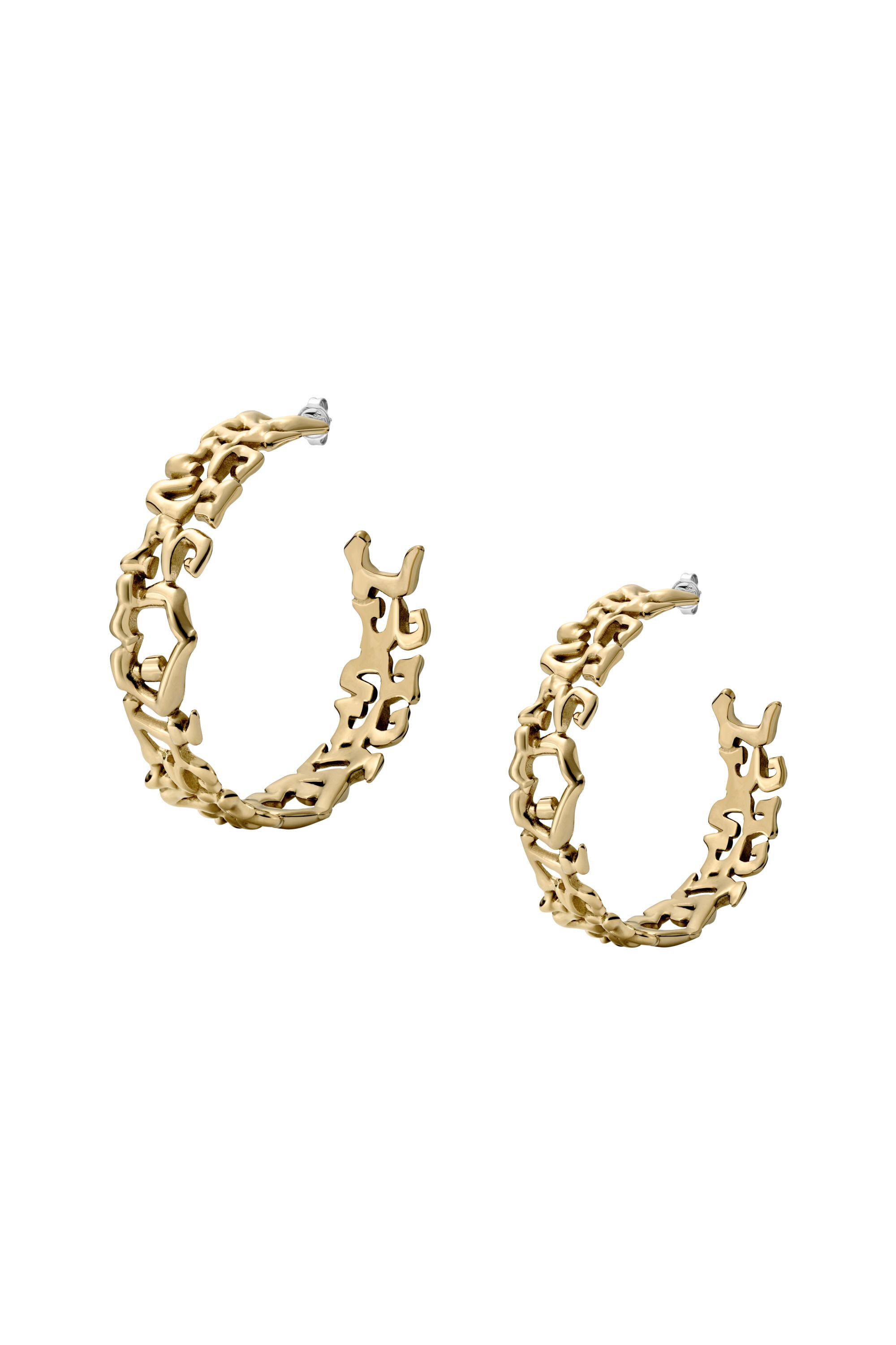 Diesel - DX1656710 JEWELLERY, Pendientes de aro de acero inoxidable Unisex in Dorado - 1