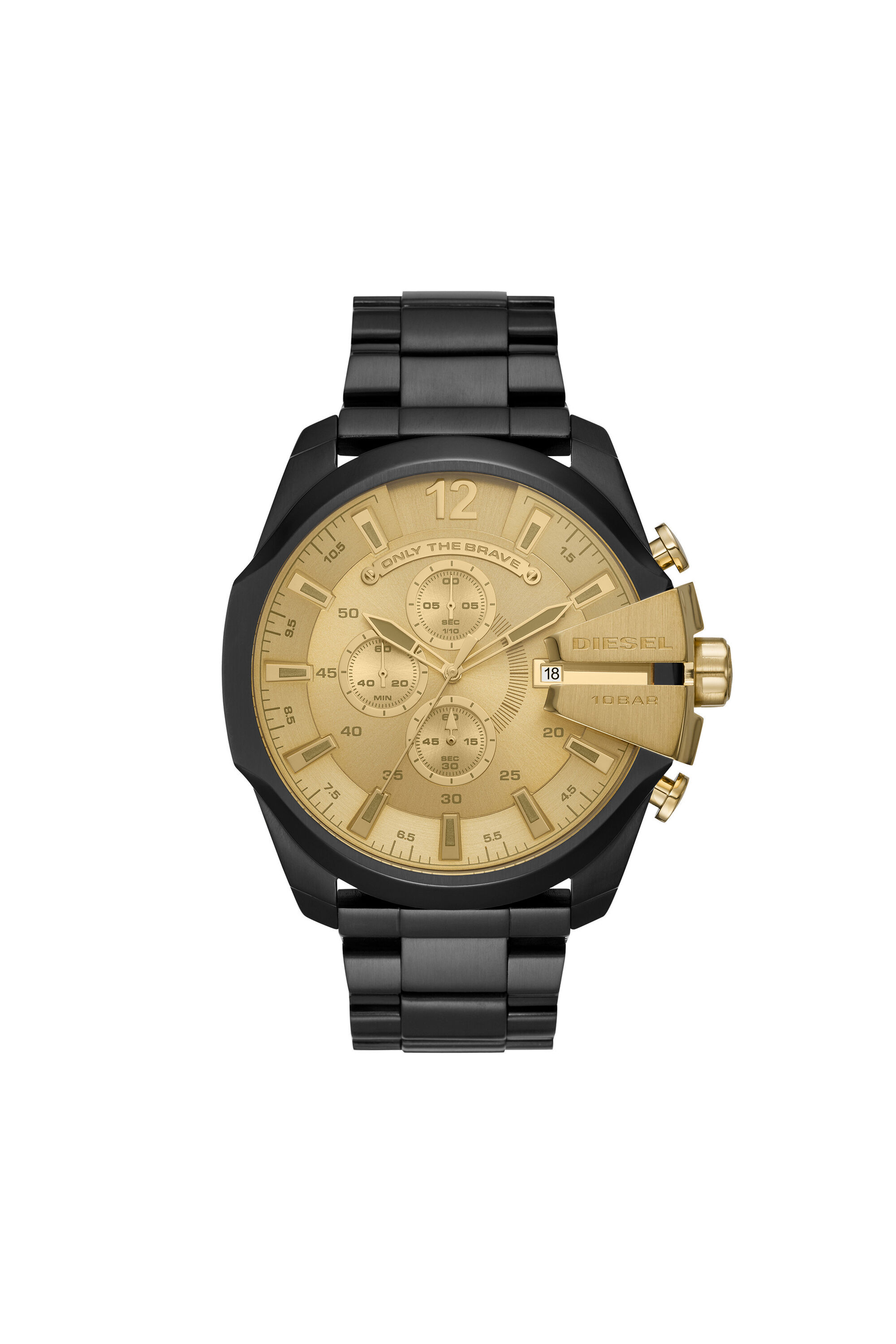 Diesel - DZ4485, Mega Chief montre chronographe en acier inoxydable noir Homme in Noir - 1