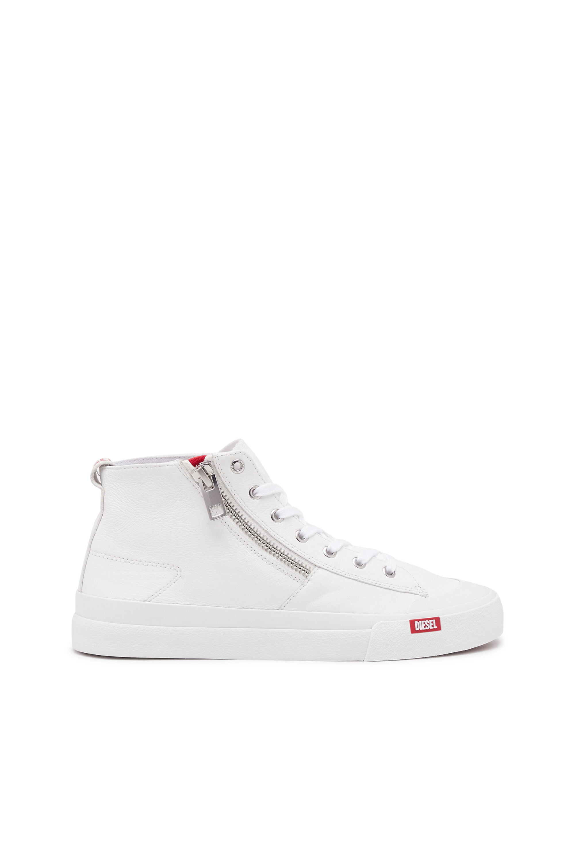 Diesel - S-ATHOS ZIP, Male's S-Athos Zip-High-top sneakers in premium leather in White - 1