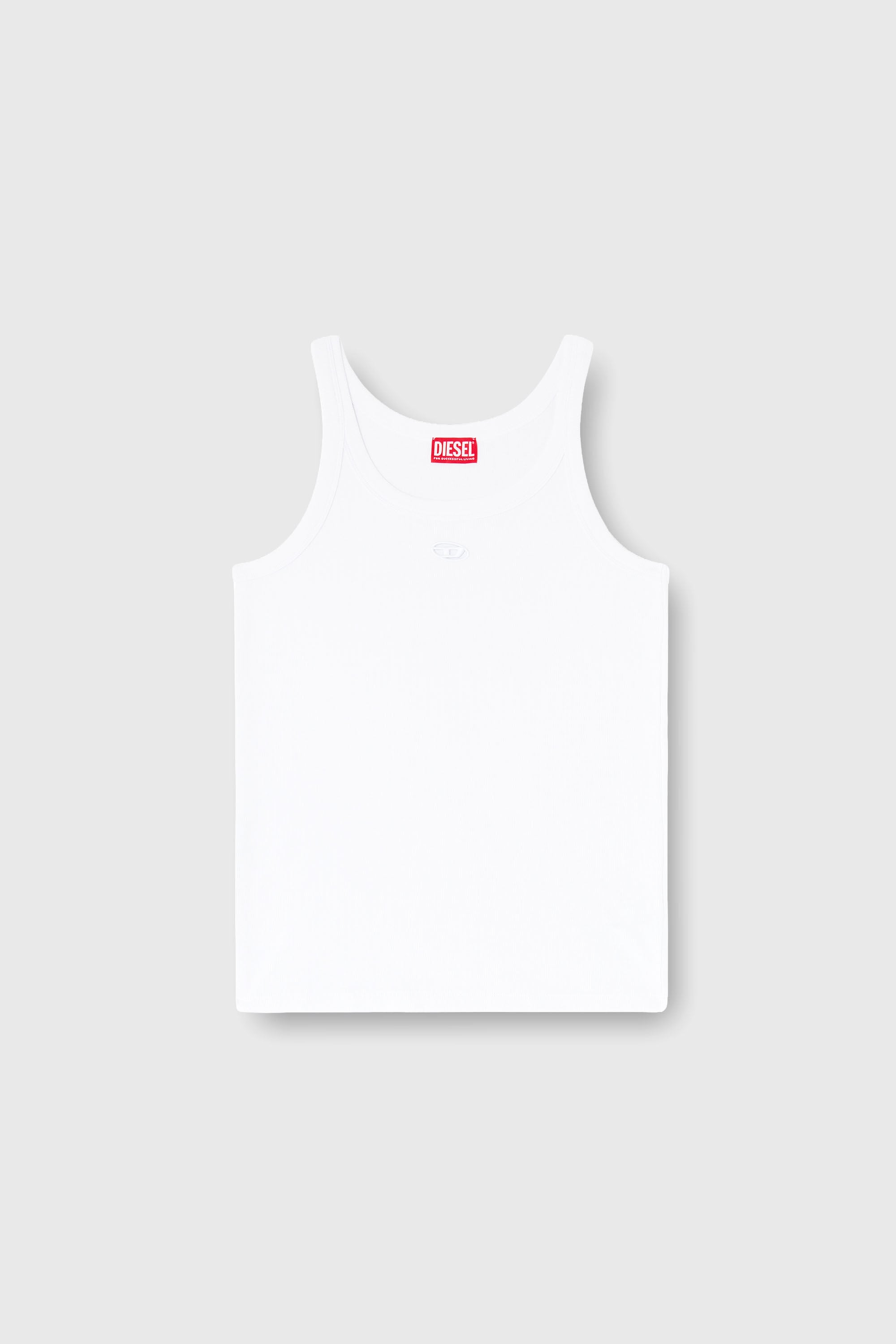 Diesel - T-WIFE-DCO, Male's Slim cotton tank with Oval D logo in White - 2