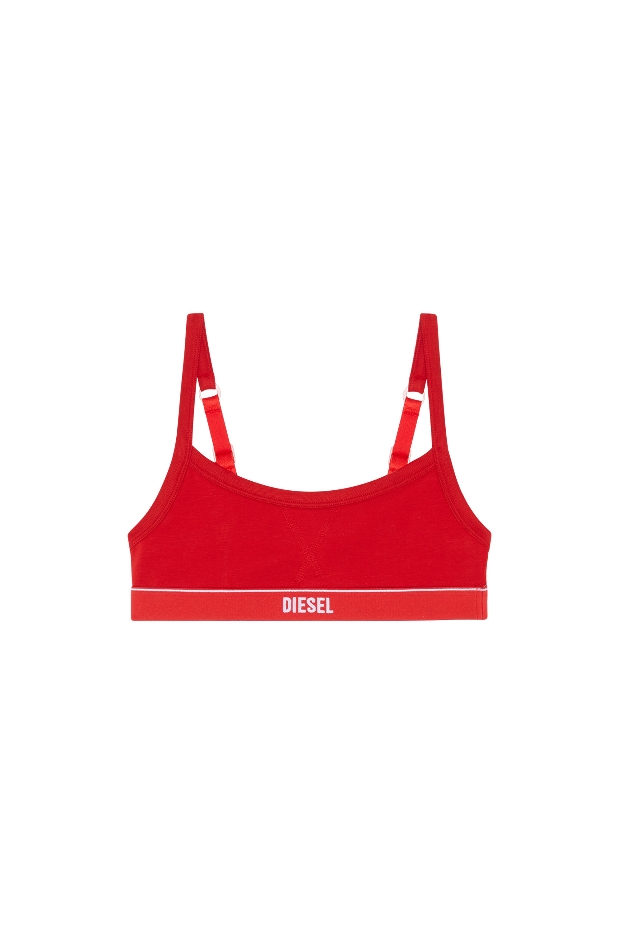 Diesel - UFSB-GRETA, Female's Bralette with logo band in Red - 4