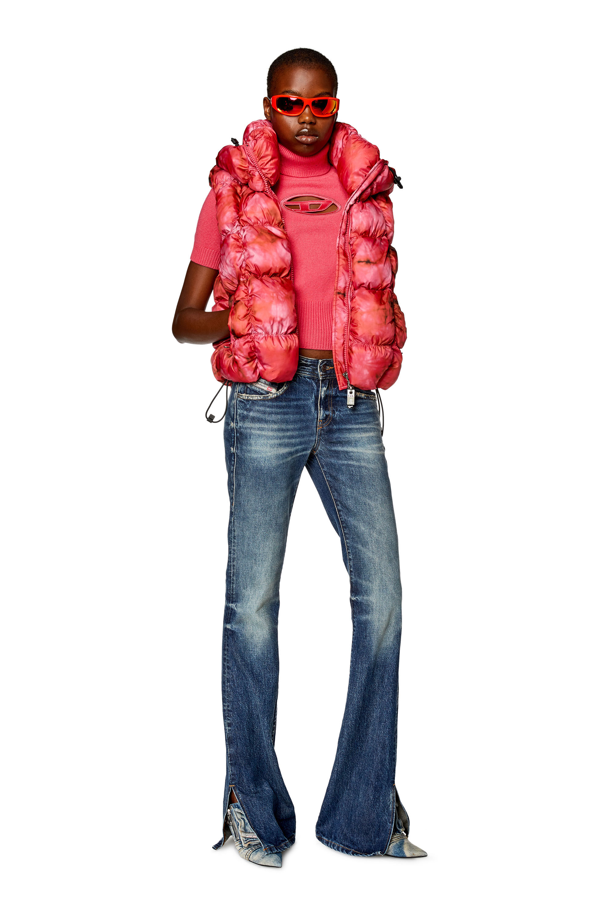 Diesel - M-ARGARET, Female's Short-sleeve jumper with cut-out logo in Pink - 1