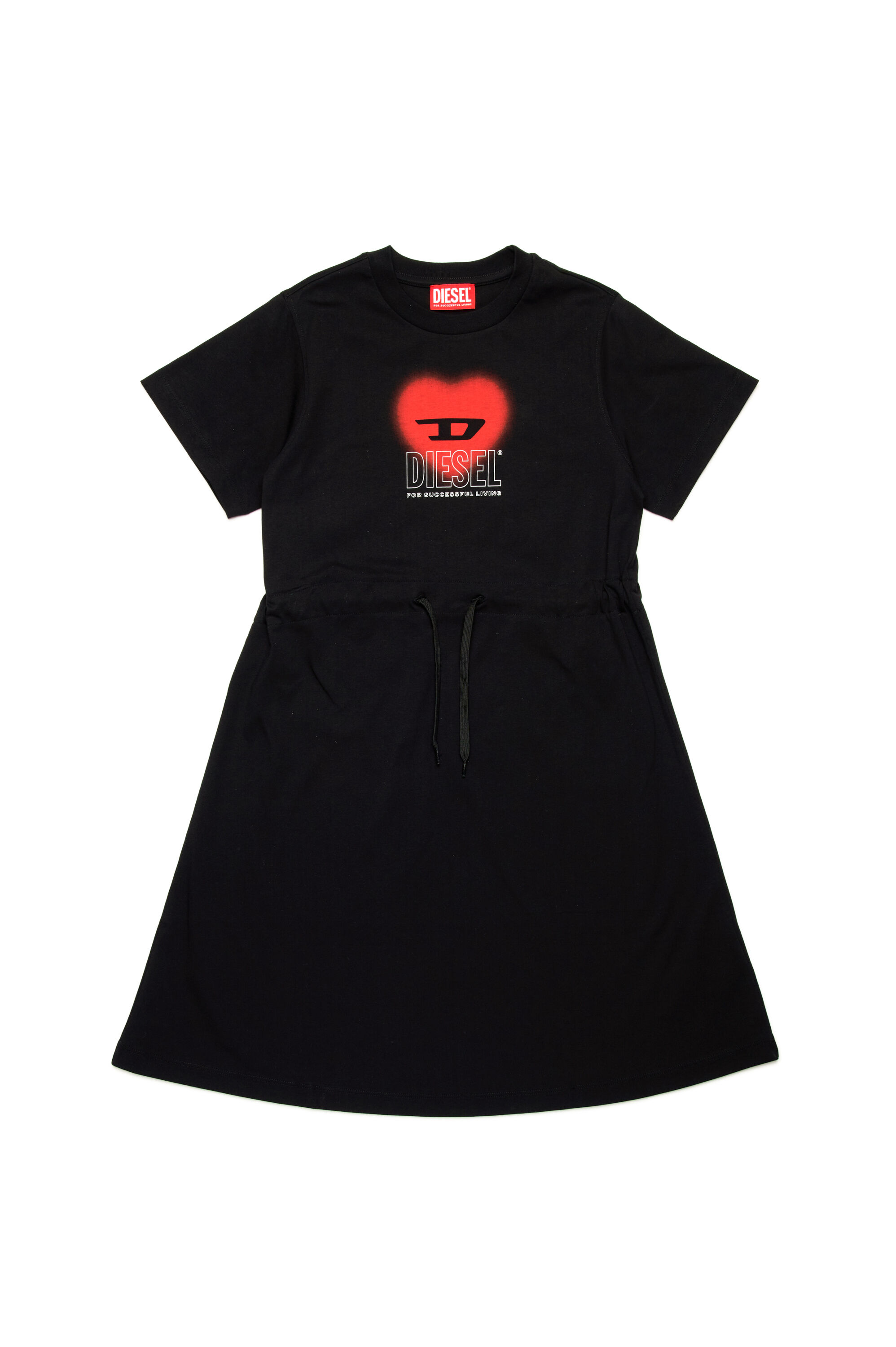 Diesel - DCUORE, Female's Drawstring dress with heart logo in Black - 1