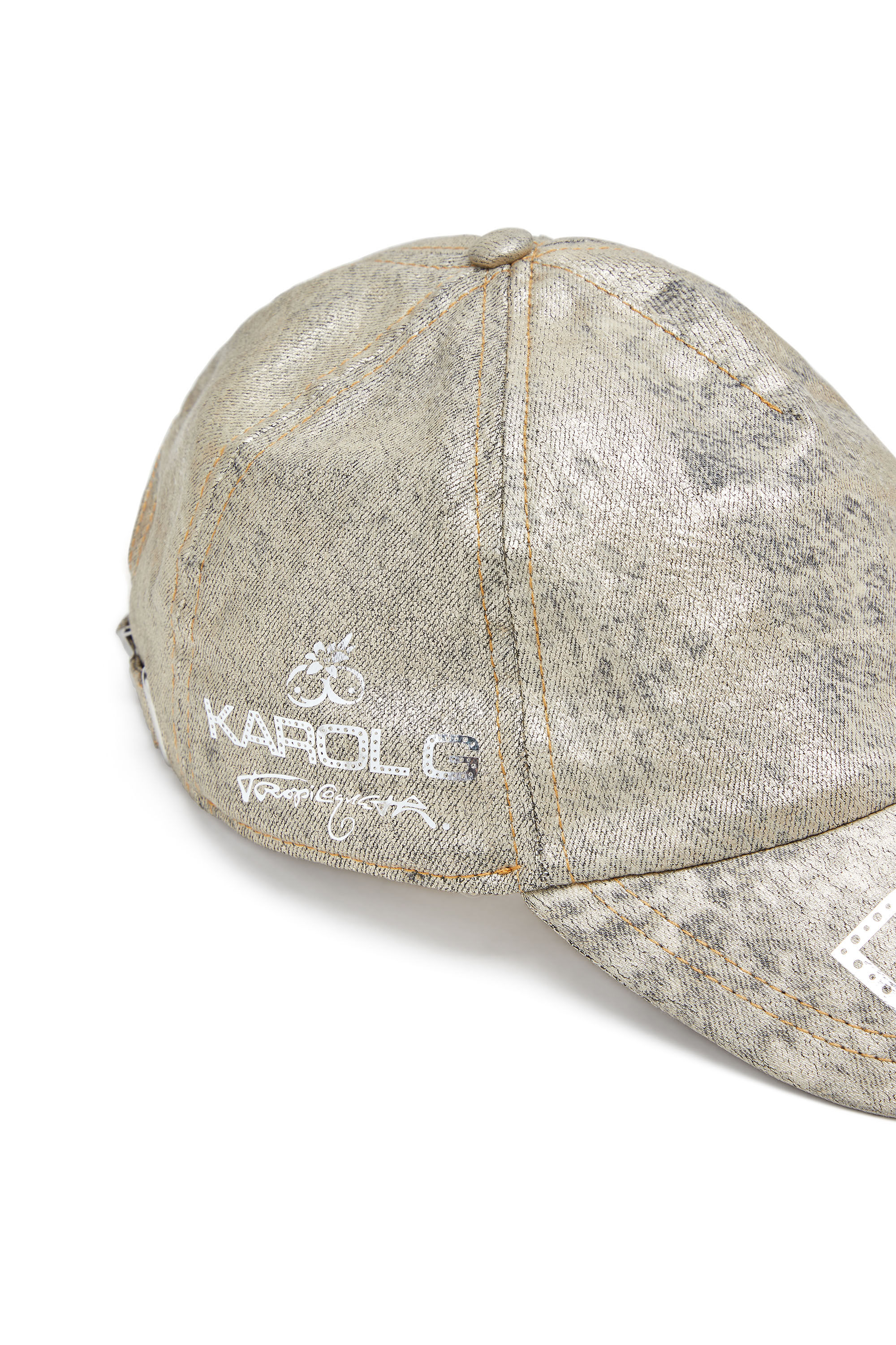 ディーゼル（Diesel） コールドキャップ Women's Baseball cap in metallic denim | Gold | Diesel