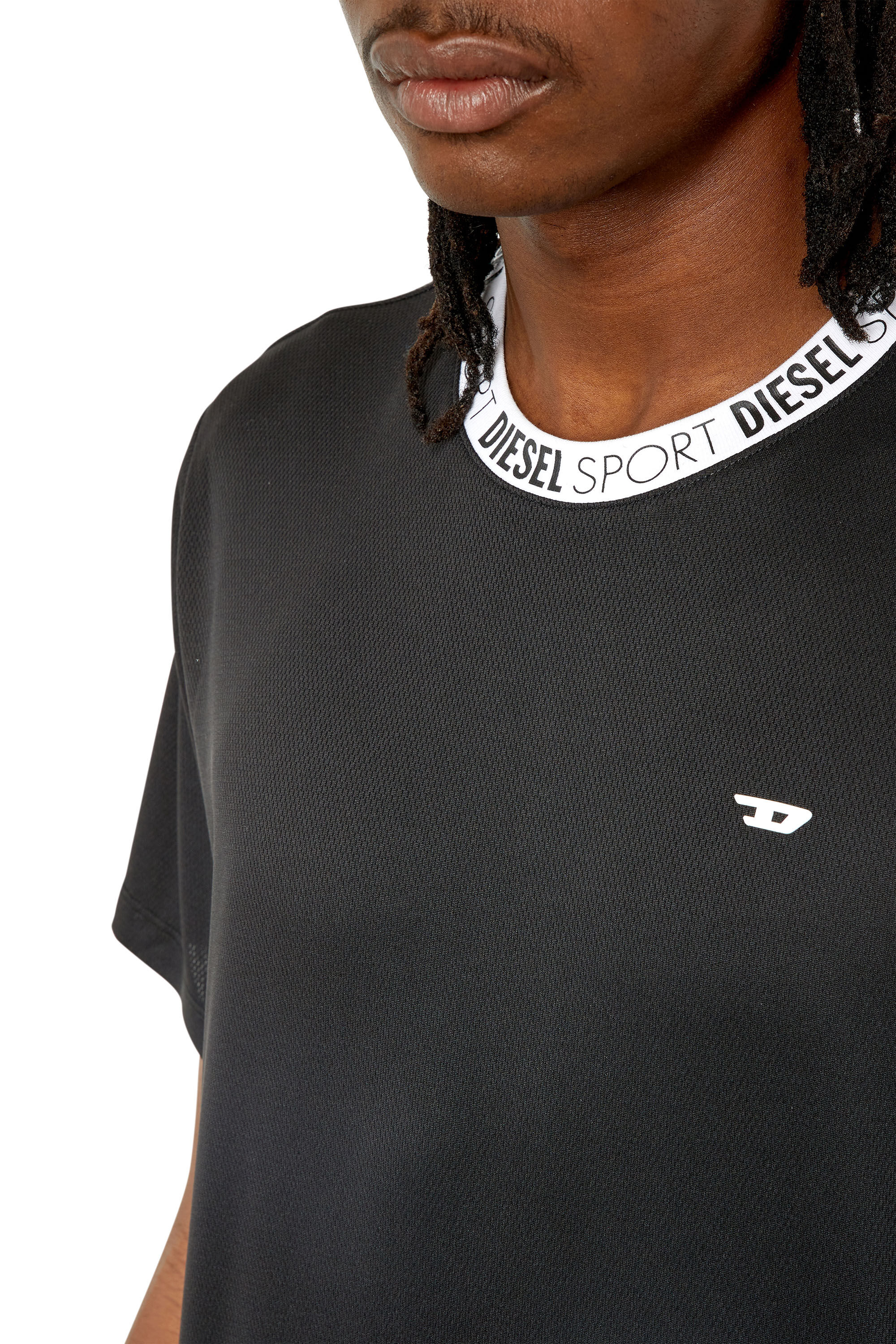 Diesel - AMTEE-ALIX-WT34, Male's T-shirt with logo neck in Black - 4