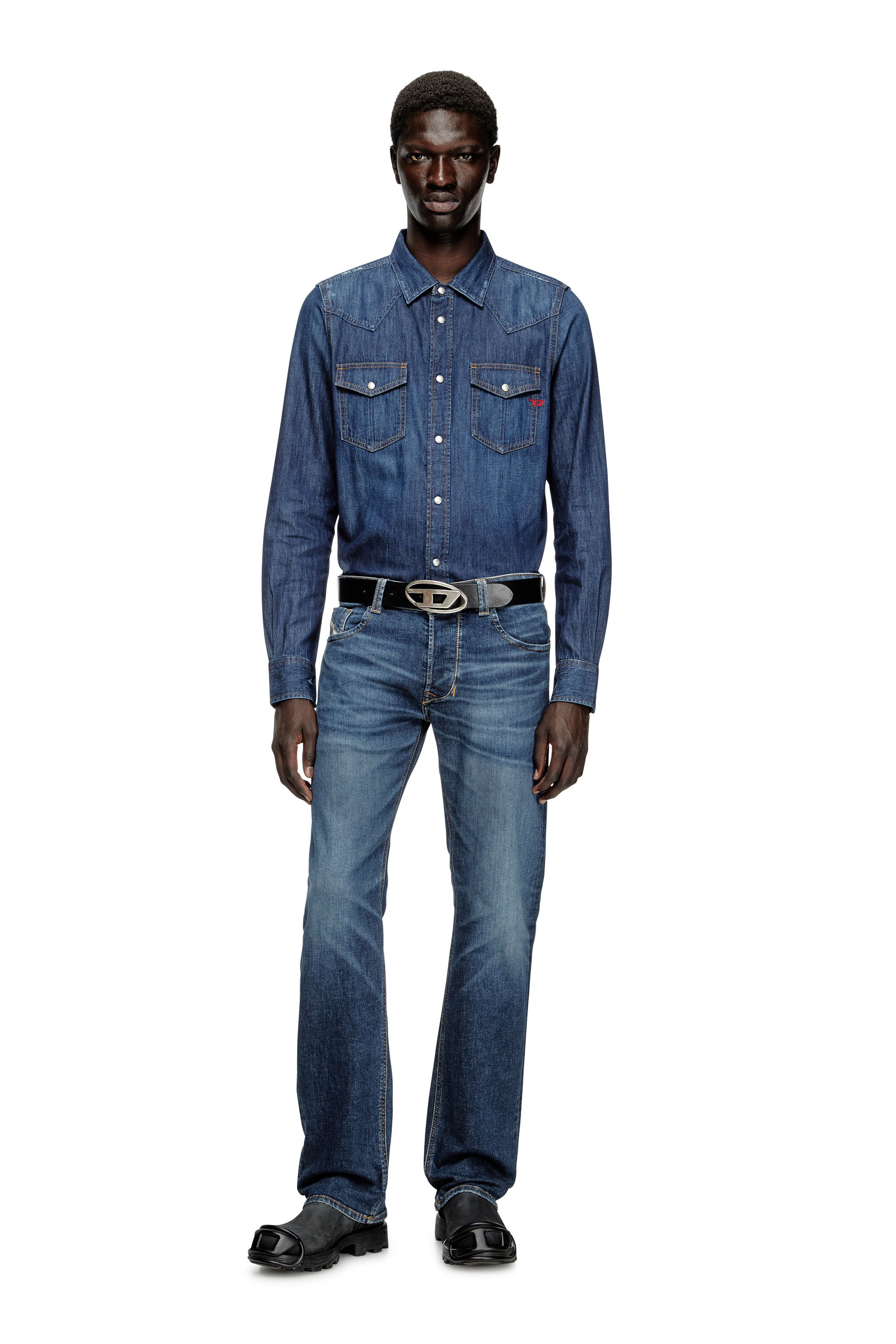 Diesel - D-VEGA, Surchemise en denim Homme in Bleu - 1