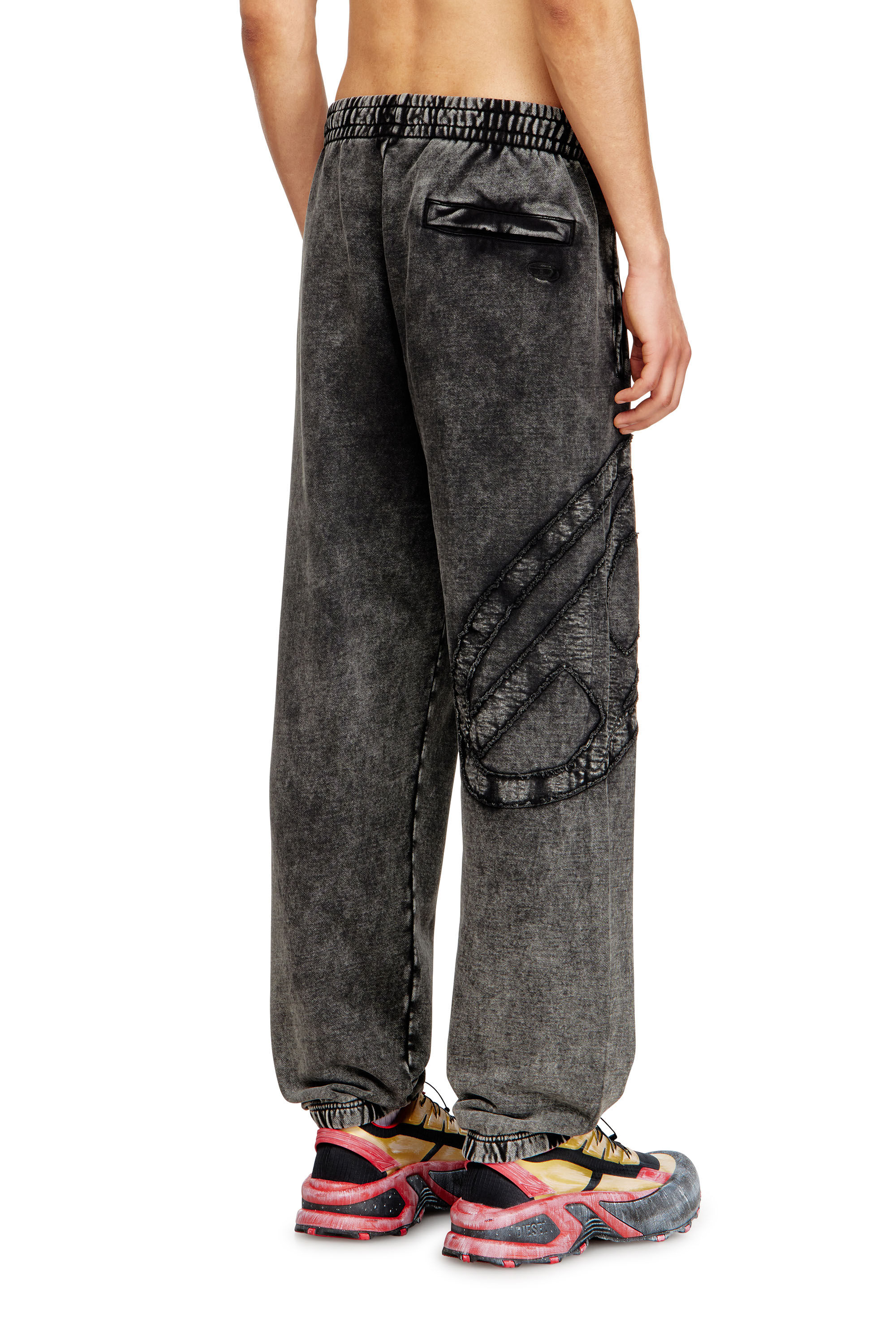 Men's Organic cotton sweatpants with Oval D patch | Grey | Diesel Men's Organic cotton sweatpants with Oval D patch | Grey | Diesel