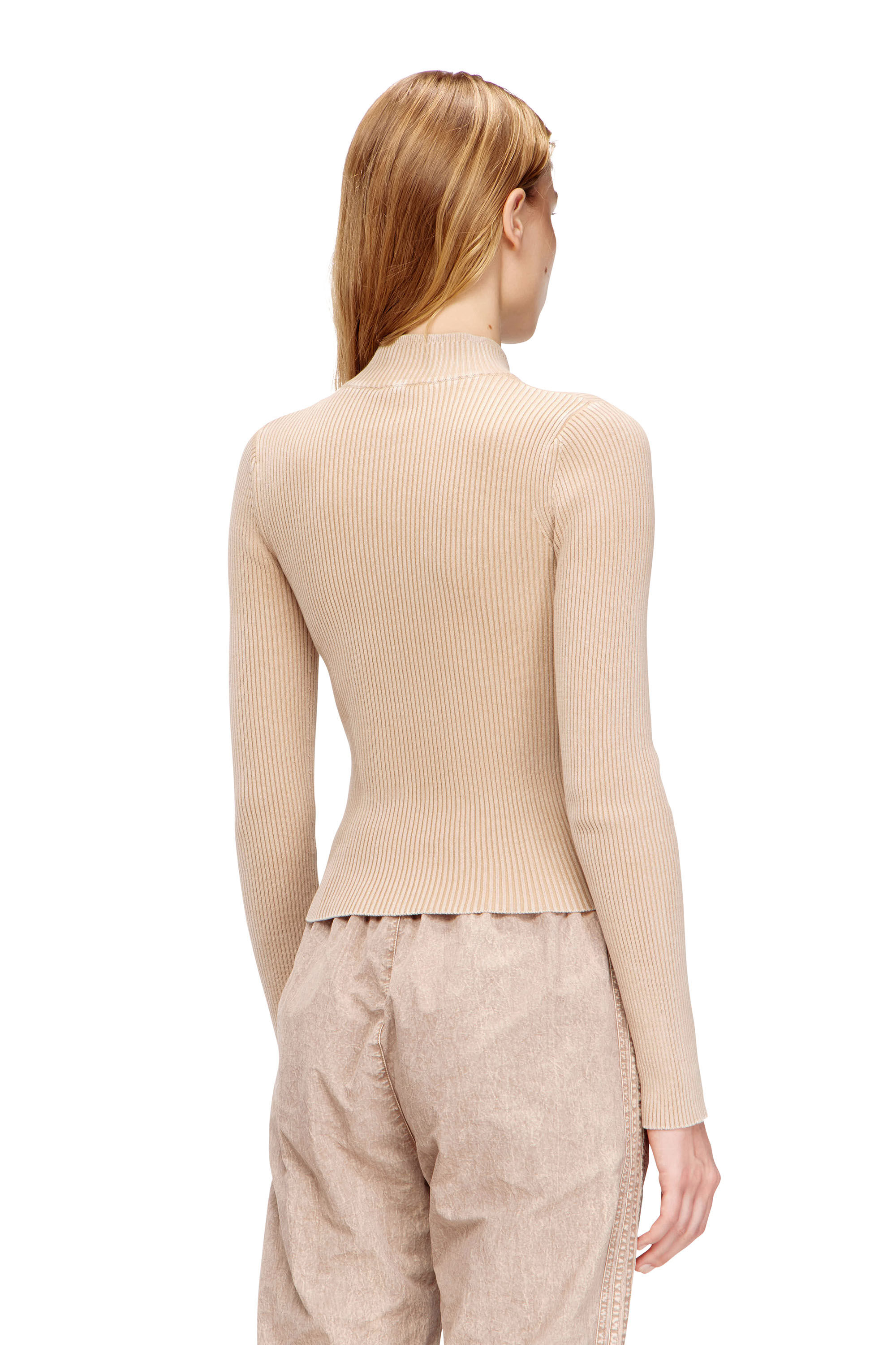 y2k 00s DIESEL M-MELISSA ダブルジップカーディガン Women's Zip-up cardigan with denim cargo pockets | Beige | Diesel