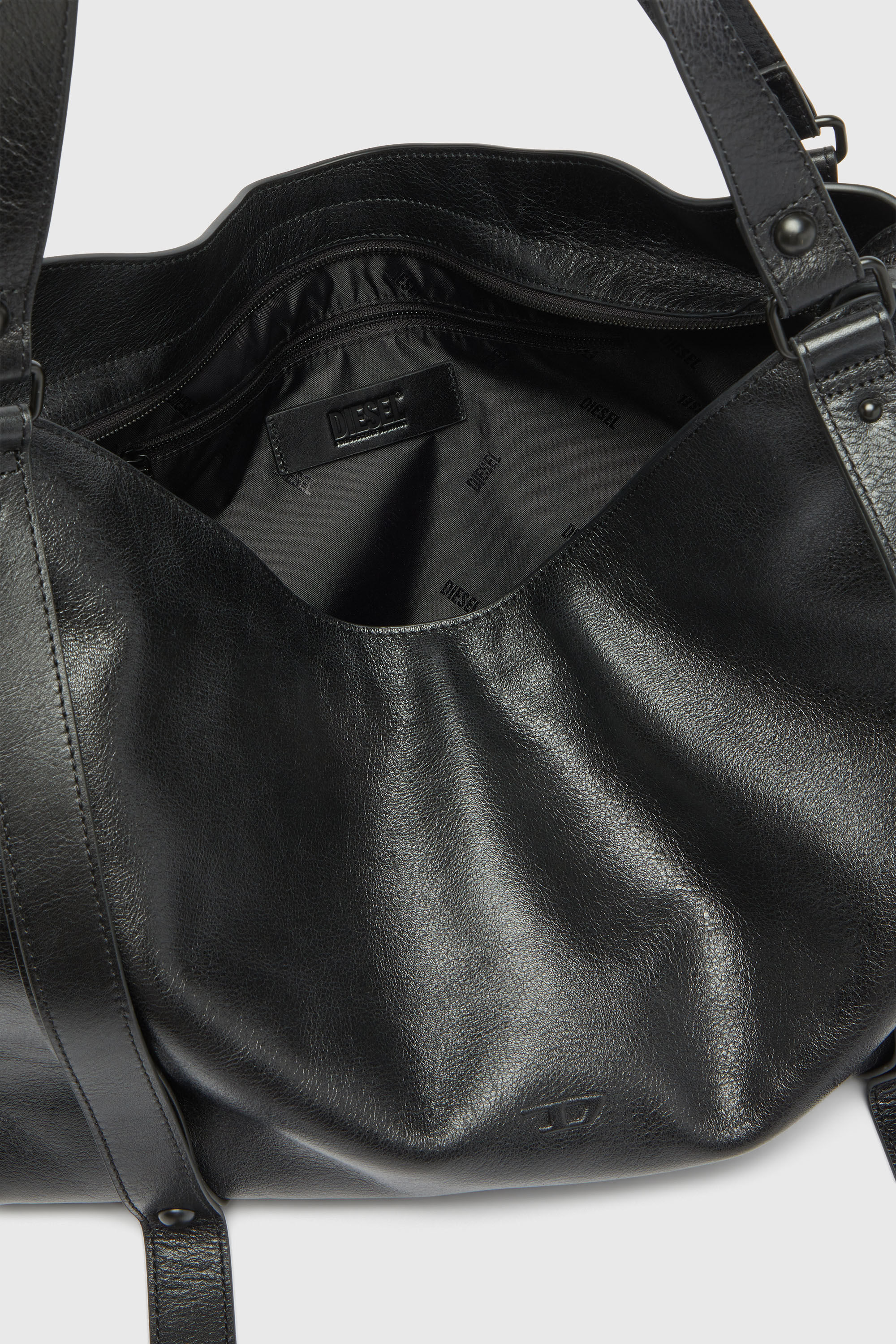 Diesel - D-ONE TOPHANDLE L, D-One-Bolso large con asa superior de piel Unisex in Negro - 4